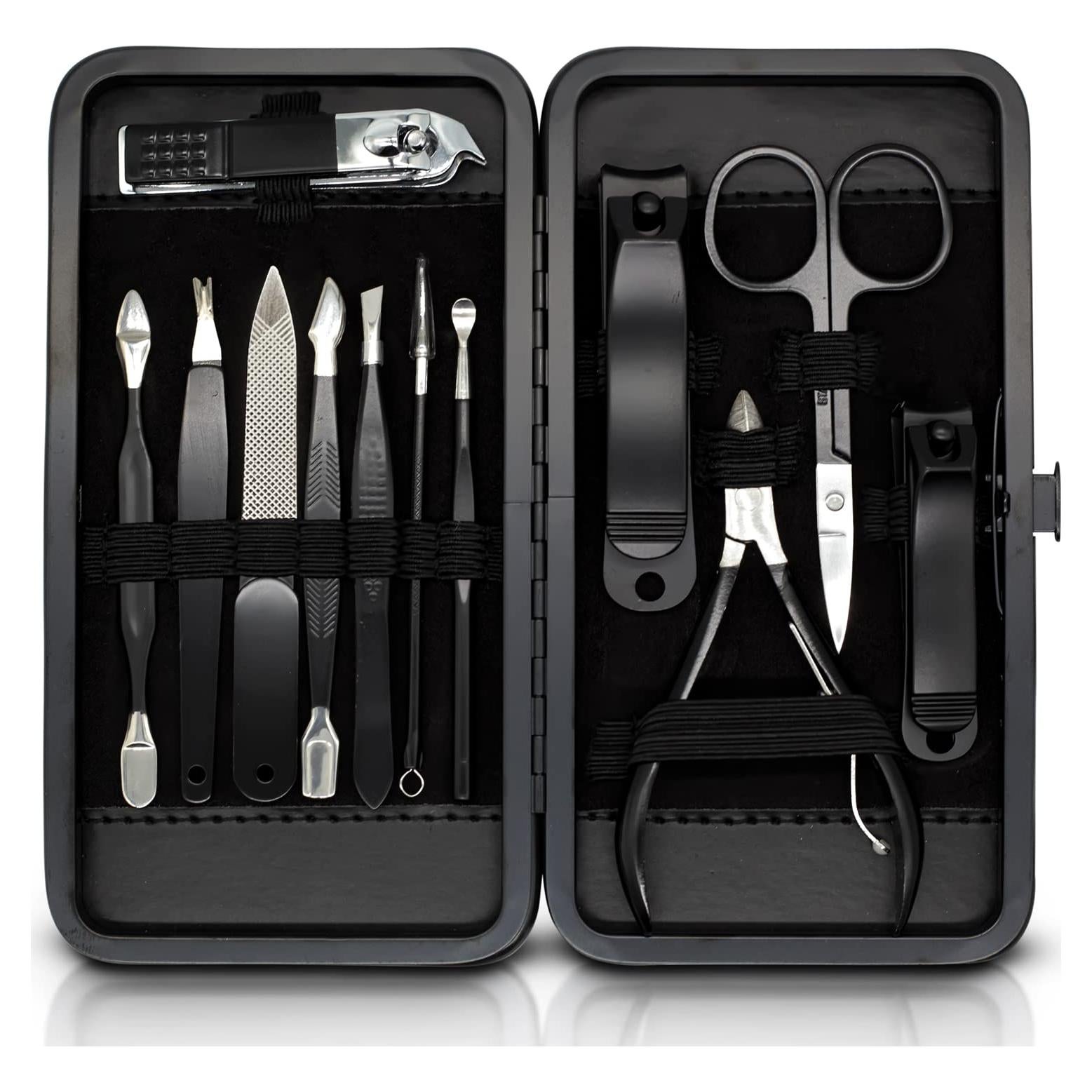 Set de Cortauñas ASH ISLAND - Acero Inoxidable Negro 12 en 1