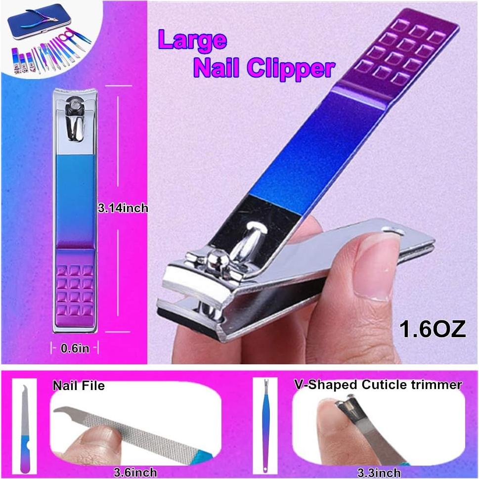 Kit de Manicura Profesional SHICEN 15 Piezas Acero Inoxidable