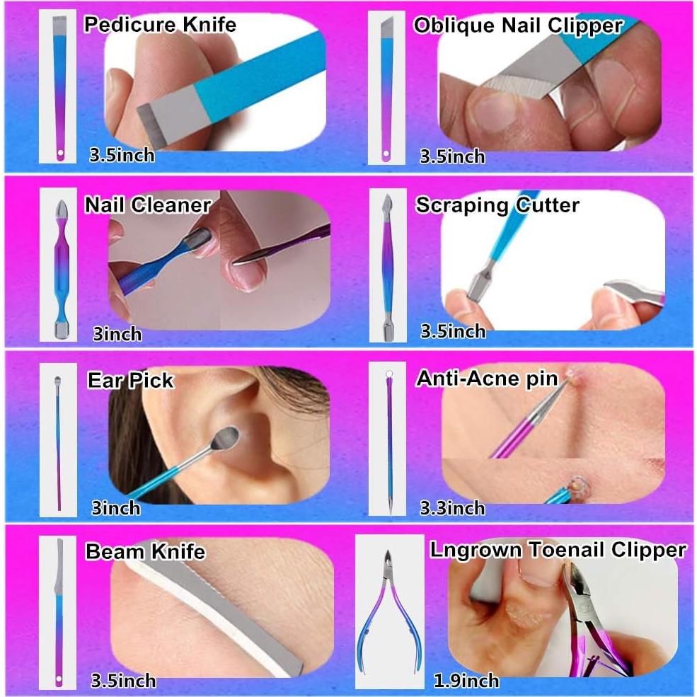 Kit de Manicura Profesional SHICEN 15 Piezas Acero Inoxidable