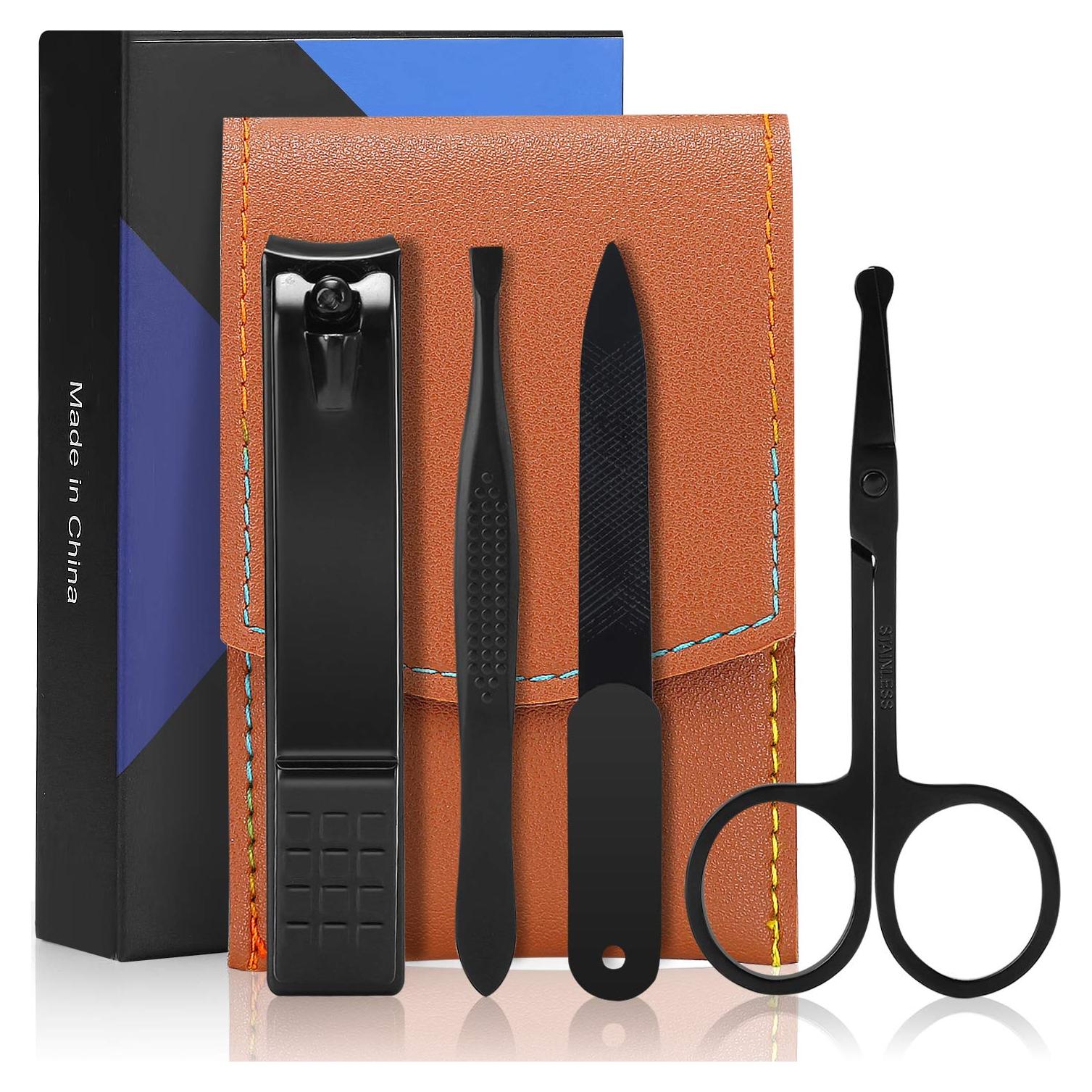 Kit de Manicura Aceoce N-05 Portátil Acero Inoxidable Negro