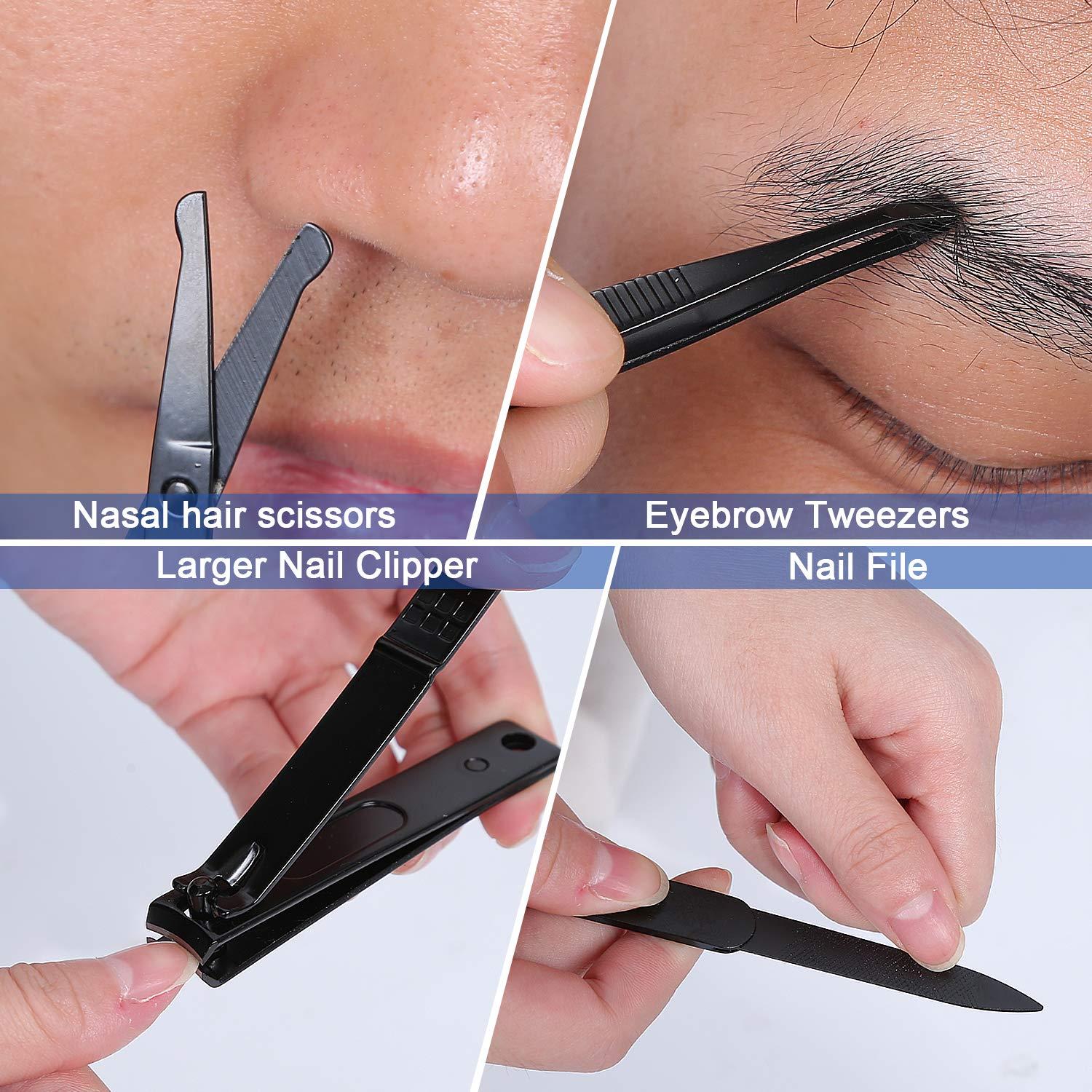 Kit de Manicura Aceoce N-05 Portátil Acero Inoxidable Negro