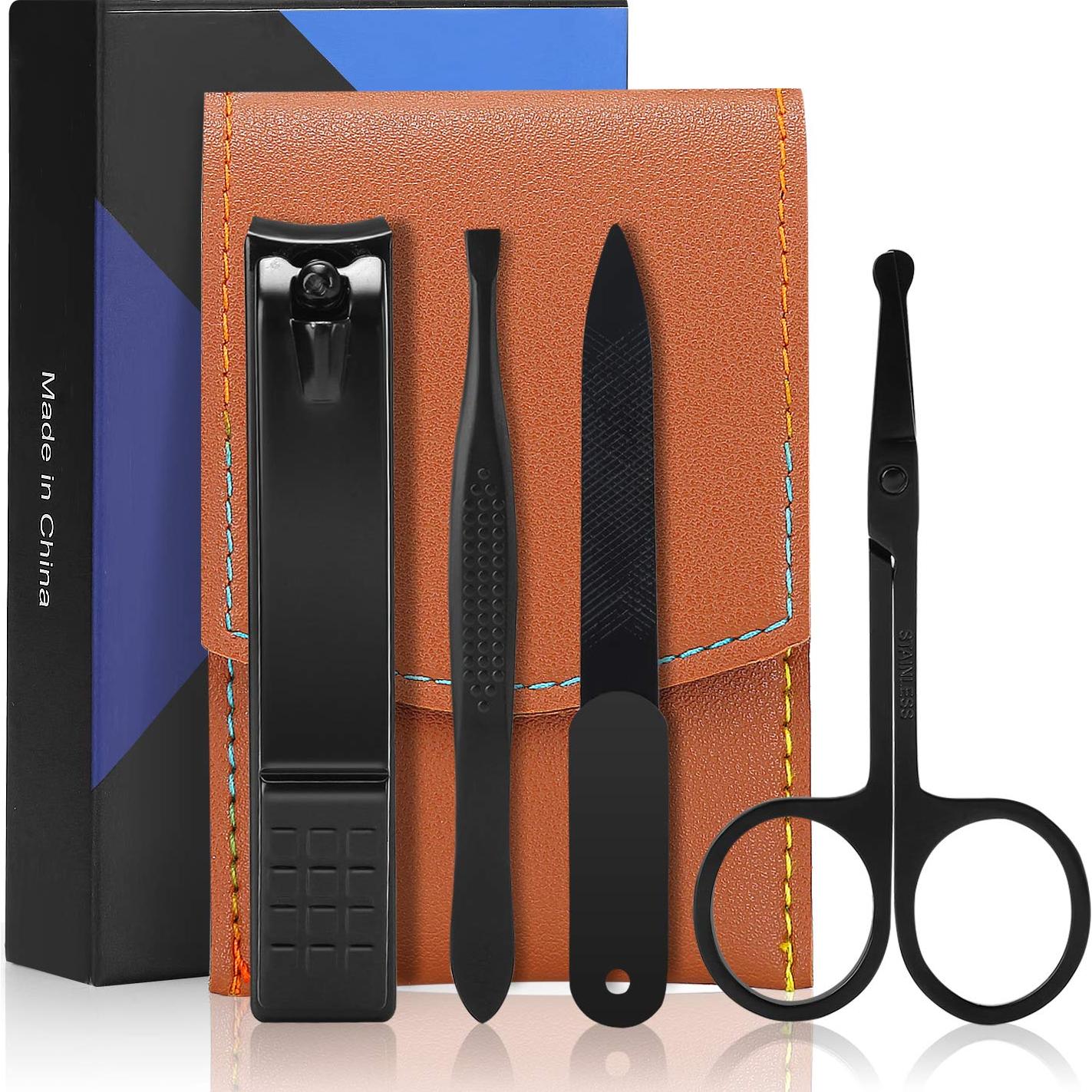 Kit de Manicura Aceoce N-05 Portátil Acero Inoxidable Negro