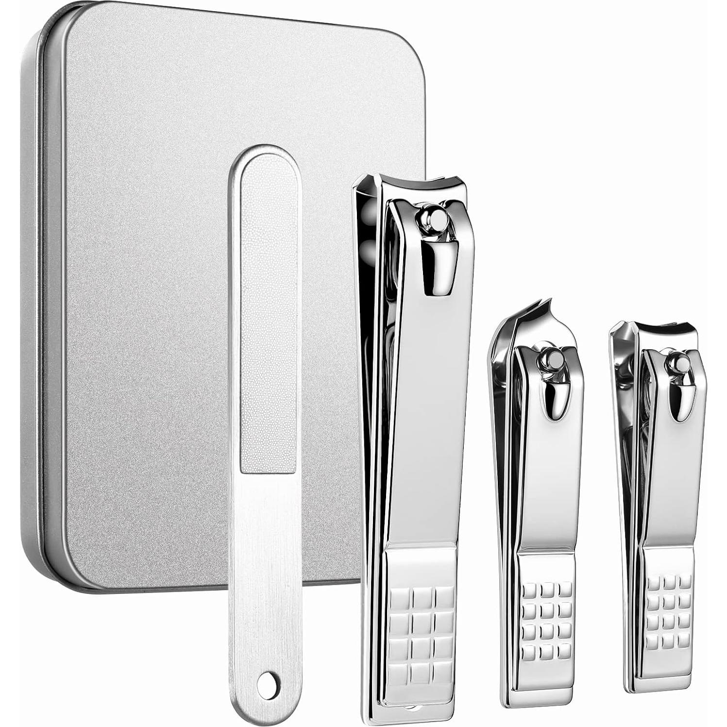 Juego de Cortauñas Profesional STSINSEA 4 Piezas - Plateado