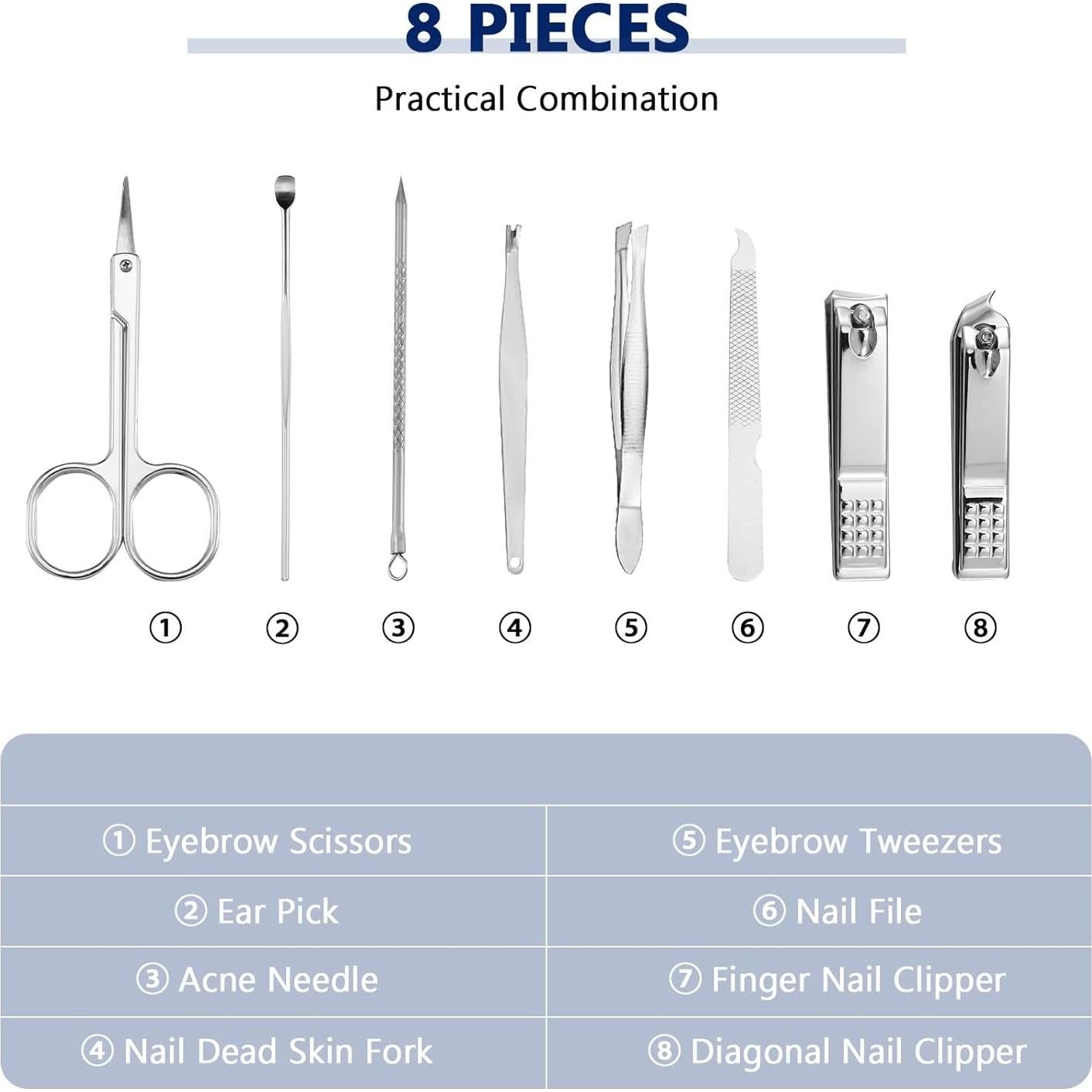 Set de Manicura 48 Piezas Hanaive con Estuche de Viaje Negro