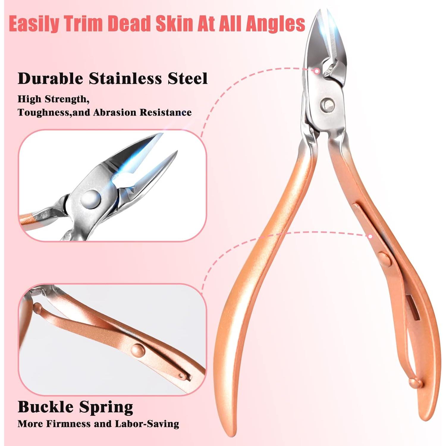 Kit de Manicura y Pedicura 32 en 1 KV.YSHQLNE Rosa Claro