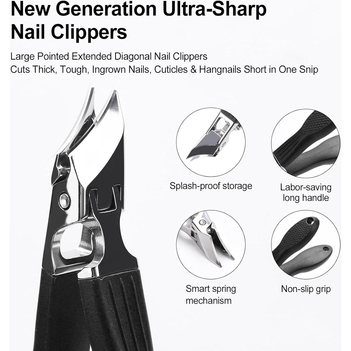 Cortauñas Eagle Beak 3 Piezas Acero Inoxidable Negro