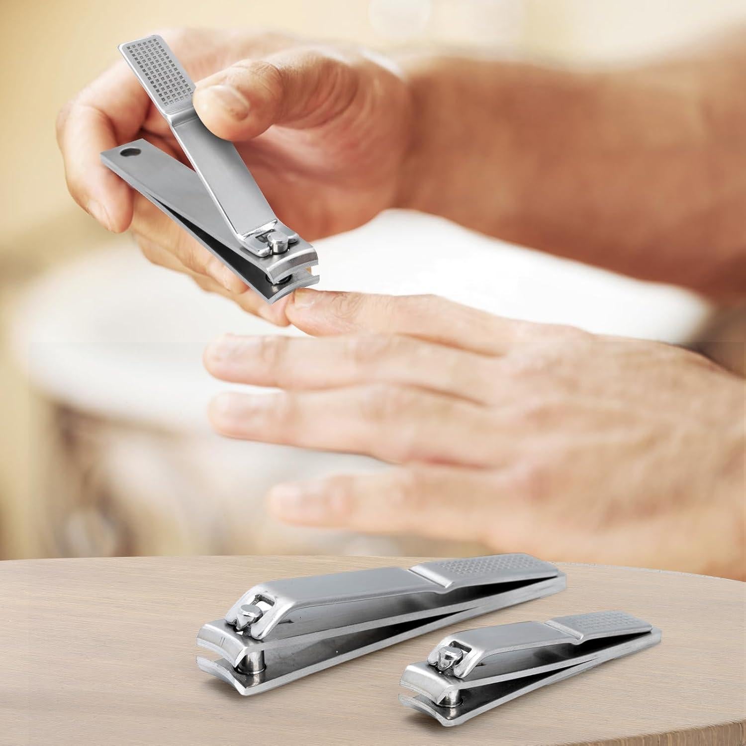 Juego de Cortauñas CINDALOG Acero Inoxidable 2 Piezas