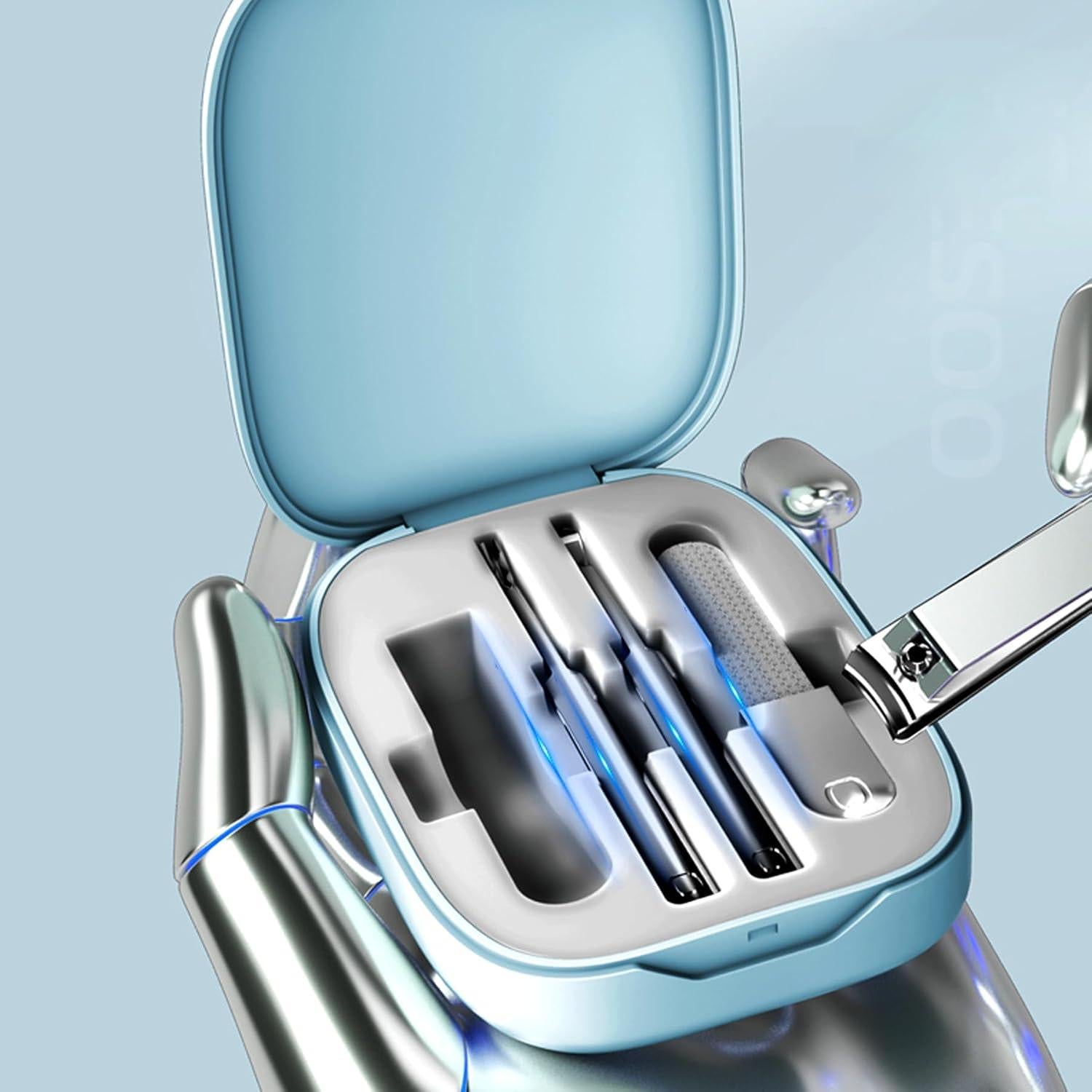 Juego de Cuidado de Uñas 4 en 1 Sourcingbay - Estuche Blanco