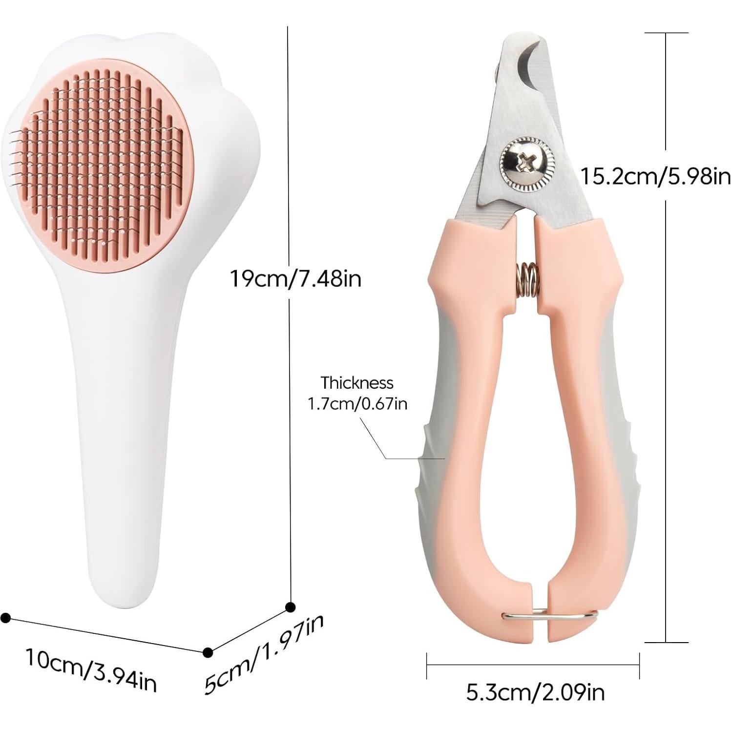 Cepillo Autolimpiante para Gatos y Cortauñas BSONEDO 2 Piezas