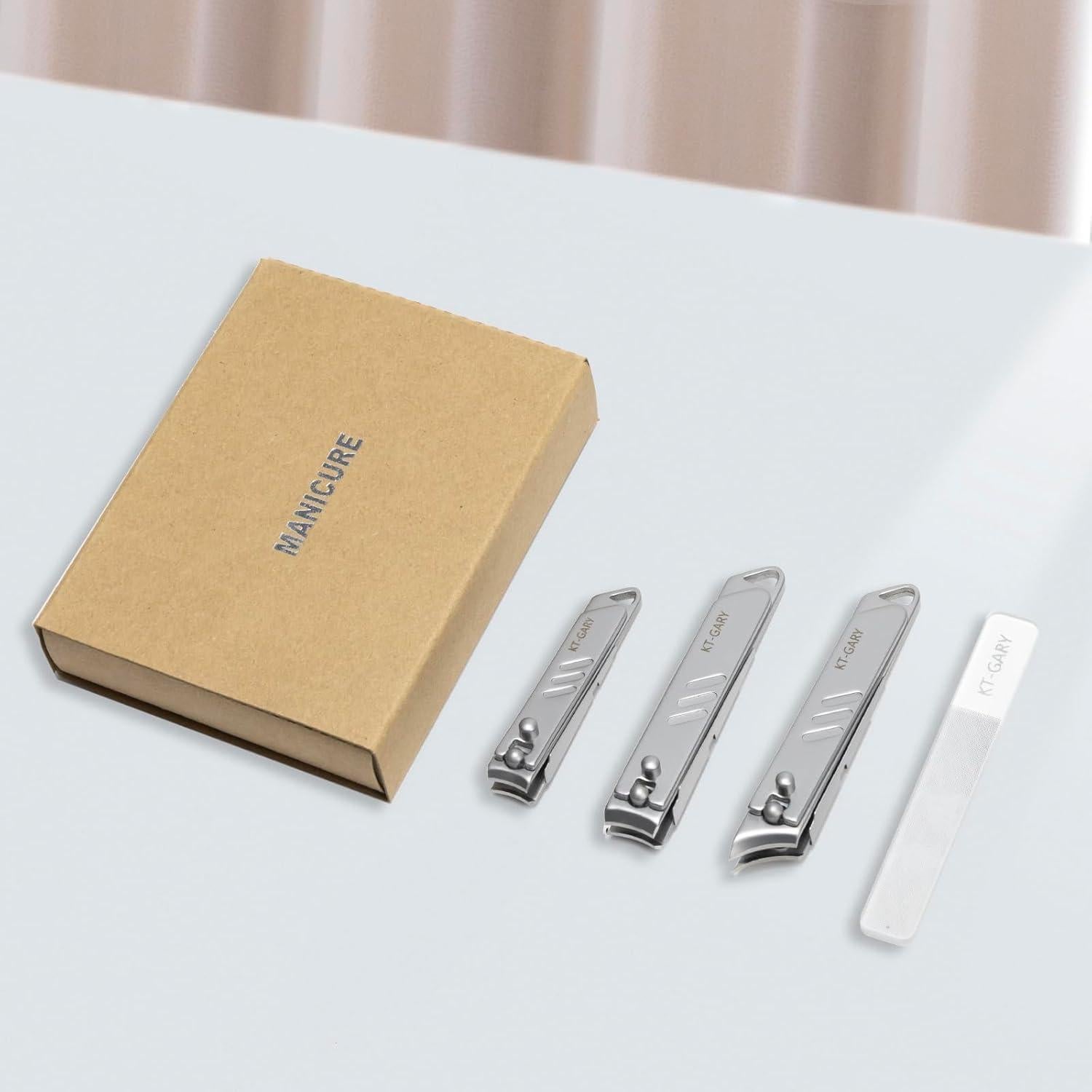 Juego de Cortauñas KT-GARY 4 Piezas Antisalpicaduras