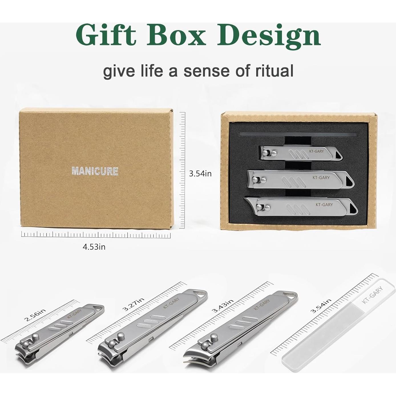 Juego de Cortauñas KT-GARY 4 Piezas Antisalpicaduras