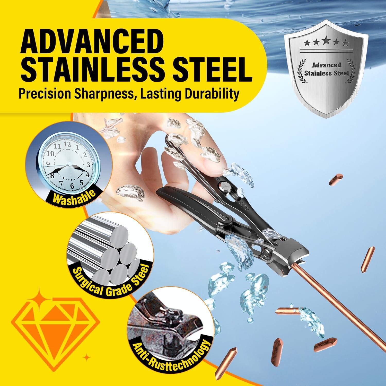 Cortauñas Jovareneo Ultra Ancho con Mango Largo para Uñas Gruesas