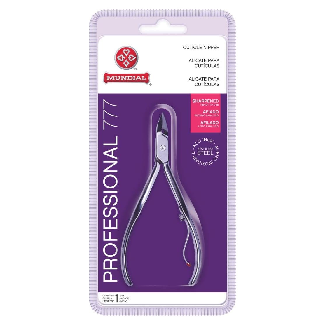 Cortaúñas de Cutícula Mundial 777 Profesional Acero Inoxidable