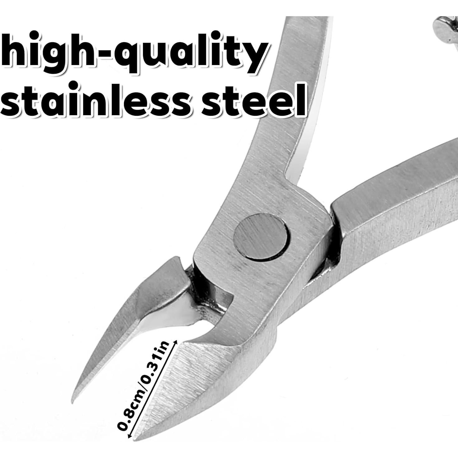 Juego de 6 Herramientas de Manicura Lnngub - Alicates y Empujadores de Cutículas de Acero Inoxidable