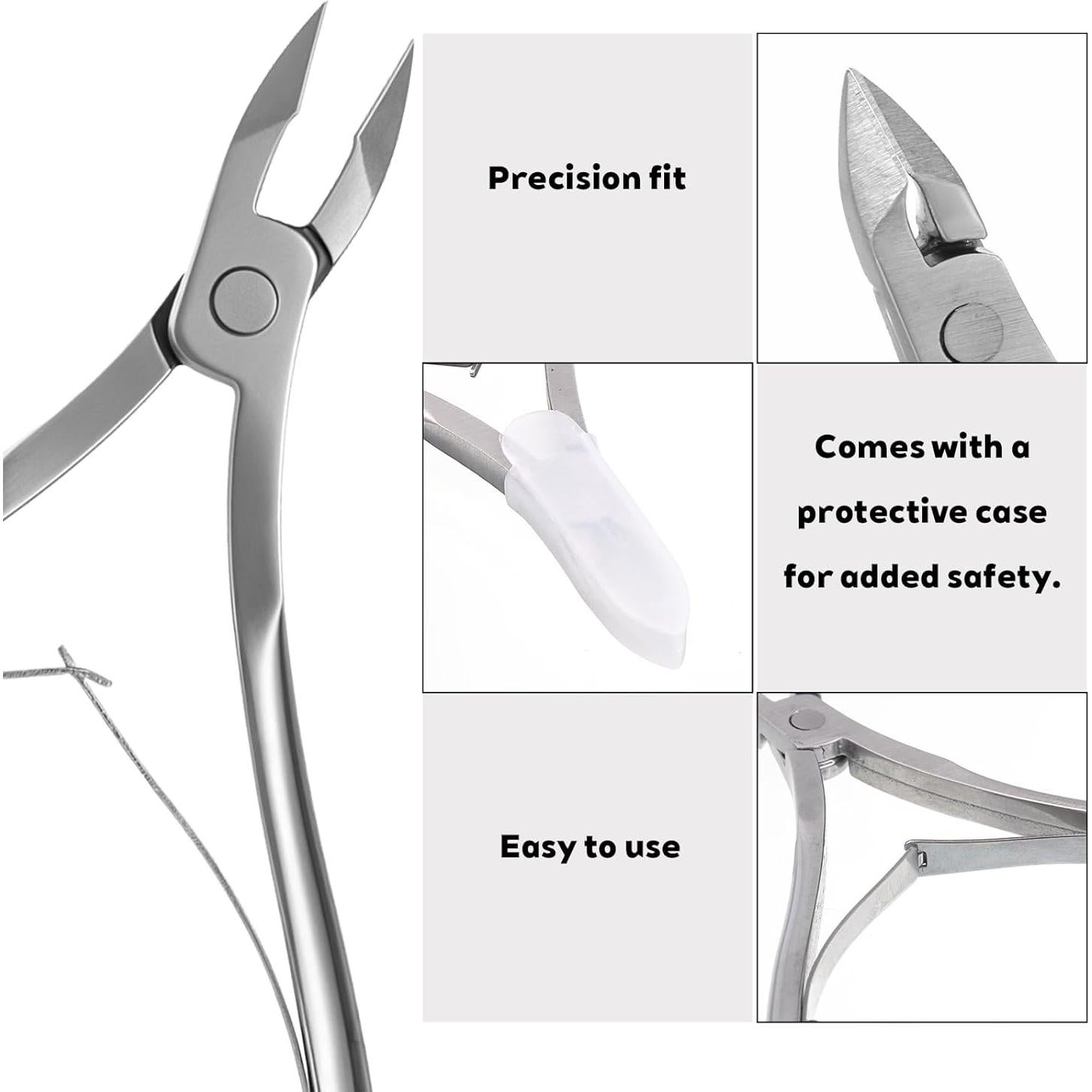 Juego de 6 Herramientas de Manicura Lnngub - Alicates y Empujadores de Cutículas de Acero Inoxidable