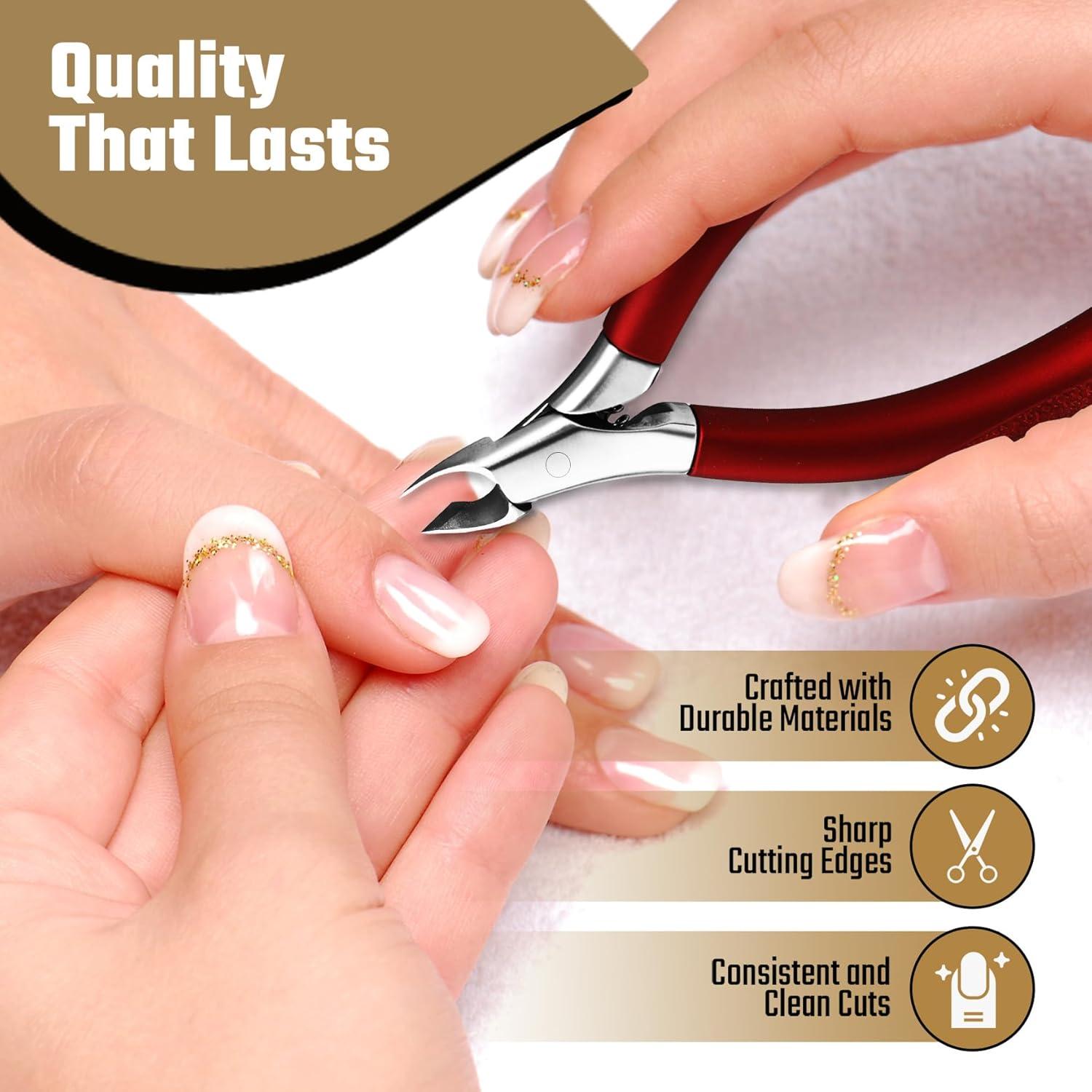 Cortador de Cutículas FERYES Antideslizante 5 mm Rojo