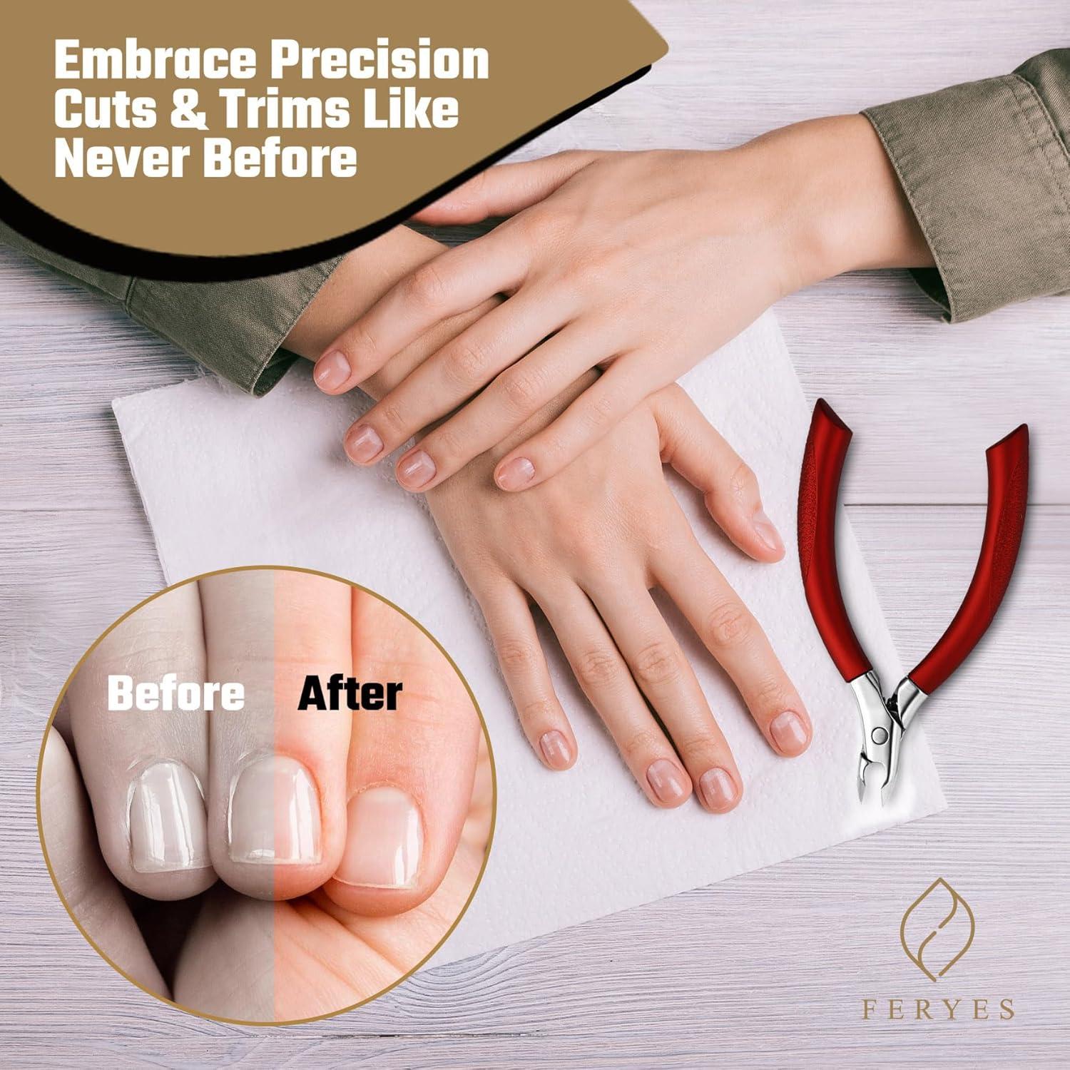 Cortador de Cutículas FERYES Antideslizante 5 mm Rojo