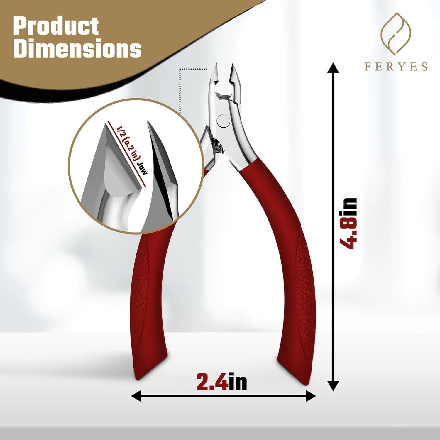 Cortador de Cutículas FERYES Antideslizante 5 mm Rojo