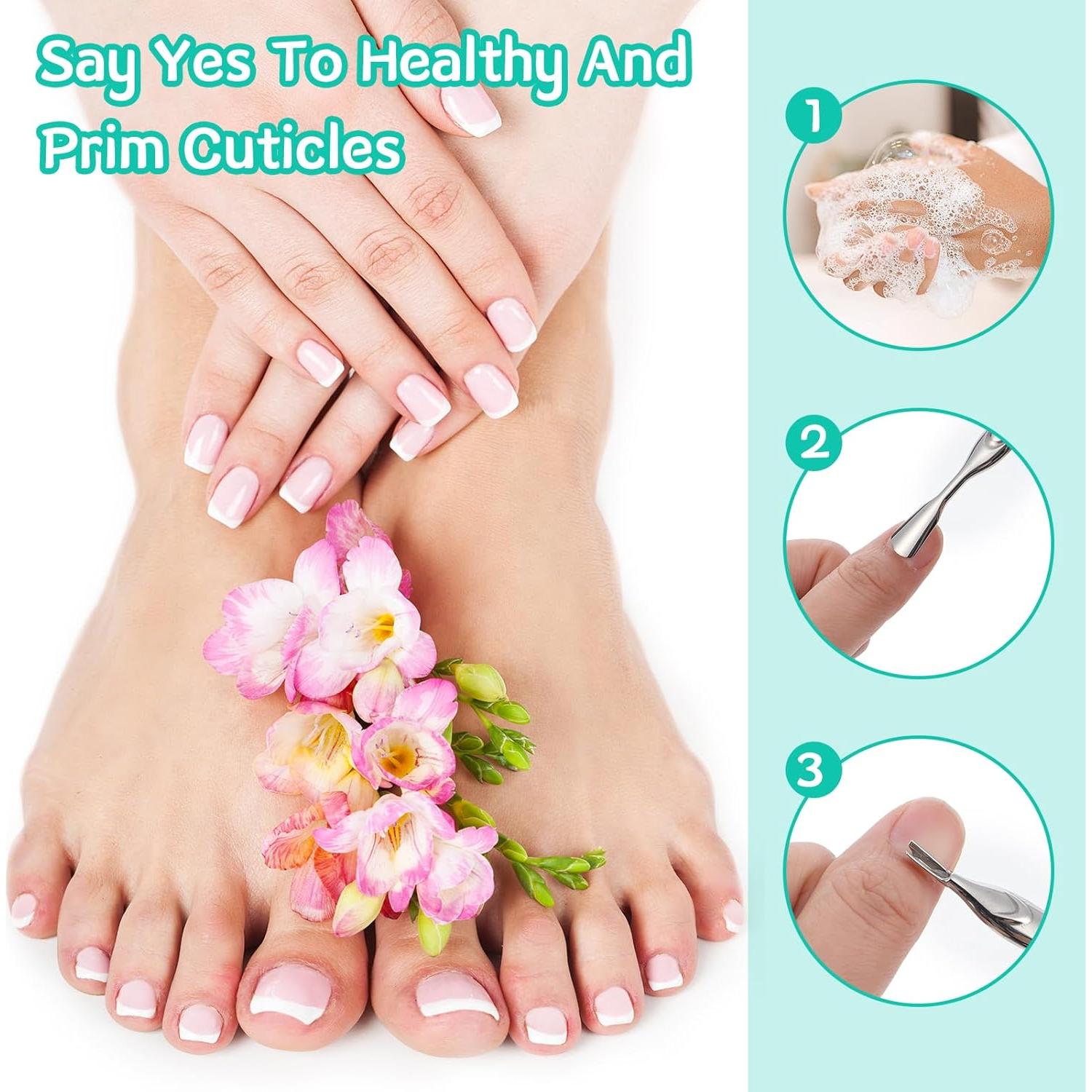 Empujador y Cortador de Cutículas Alrhso 2 en 1 Acero Inoxidable