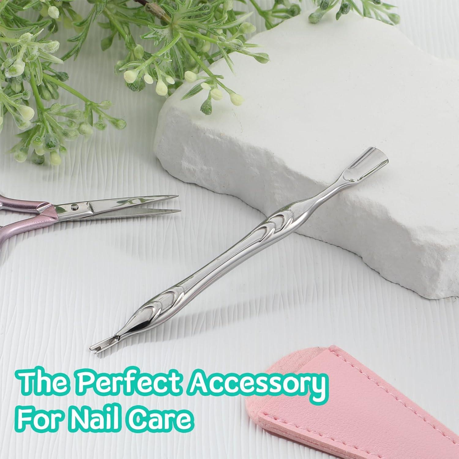 Empujador y Cortador de Cutículas Alrhso 2 en 1 Acero Inoxidable