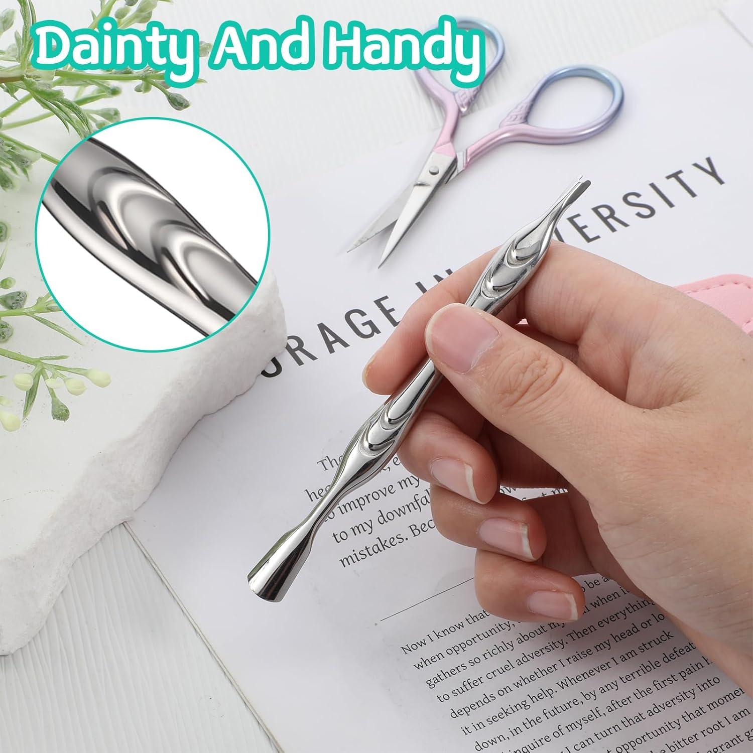 Empujador y Cortador de Cutículas Alrhso 2 en 1 Acero Inoxidable