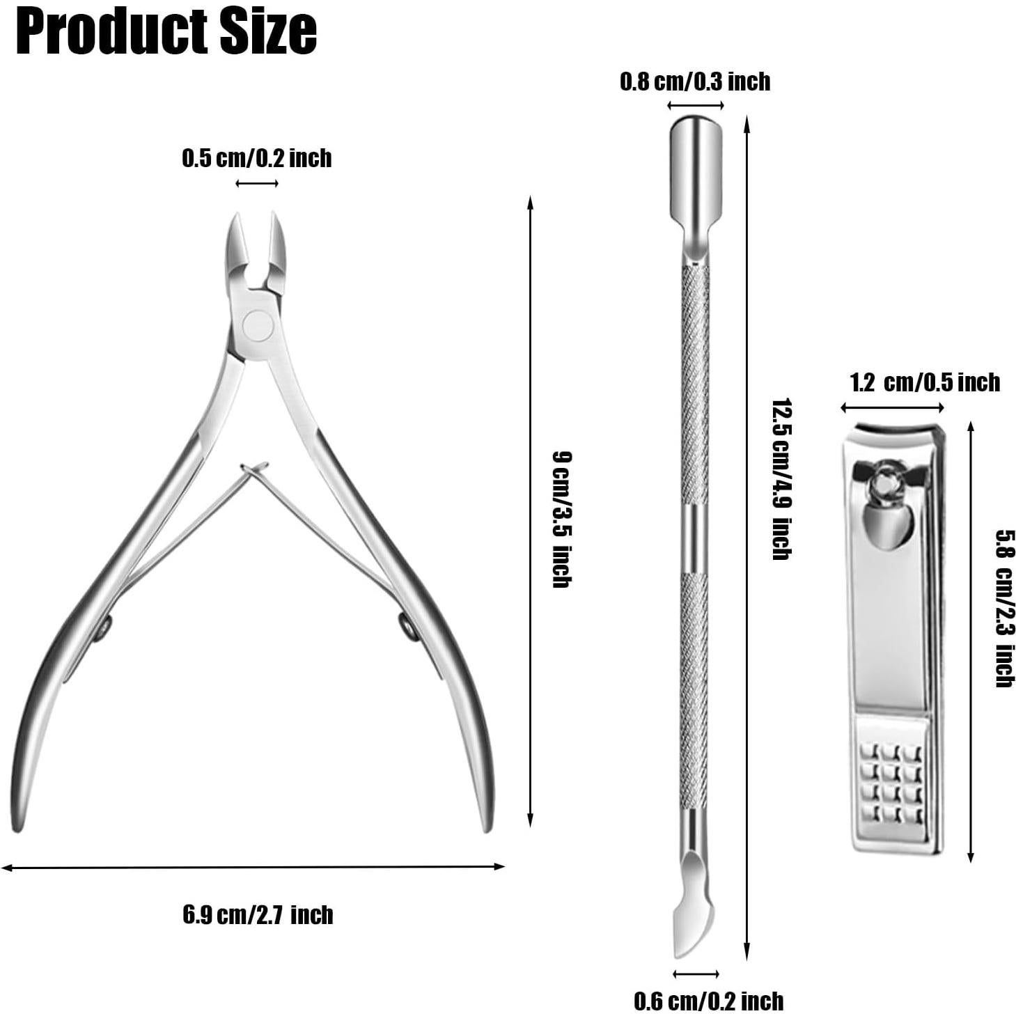 Kit de Manicura y Pedicura SHEHARUHI 6 Pcs Acero Inoxidable