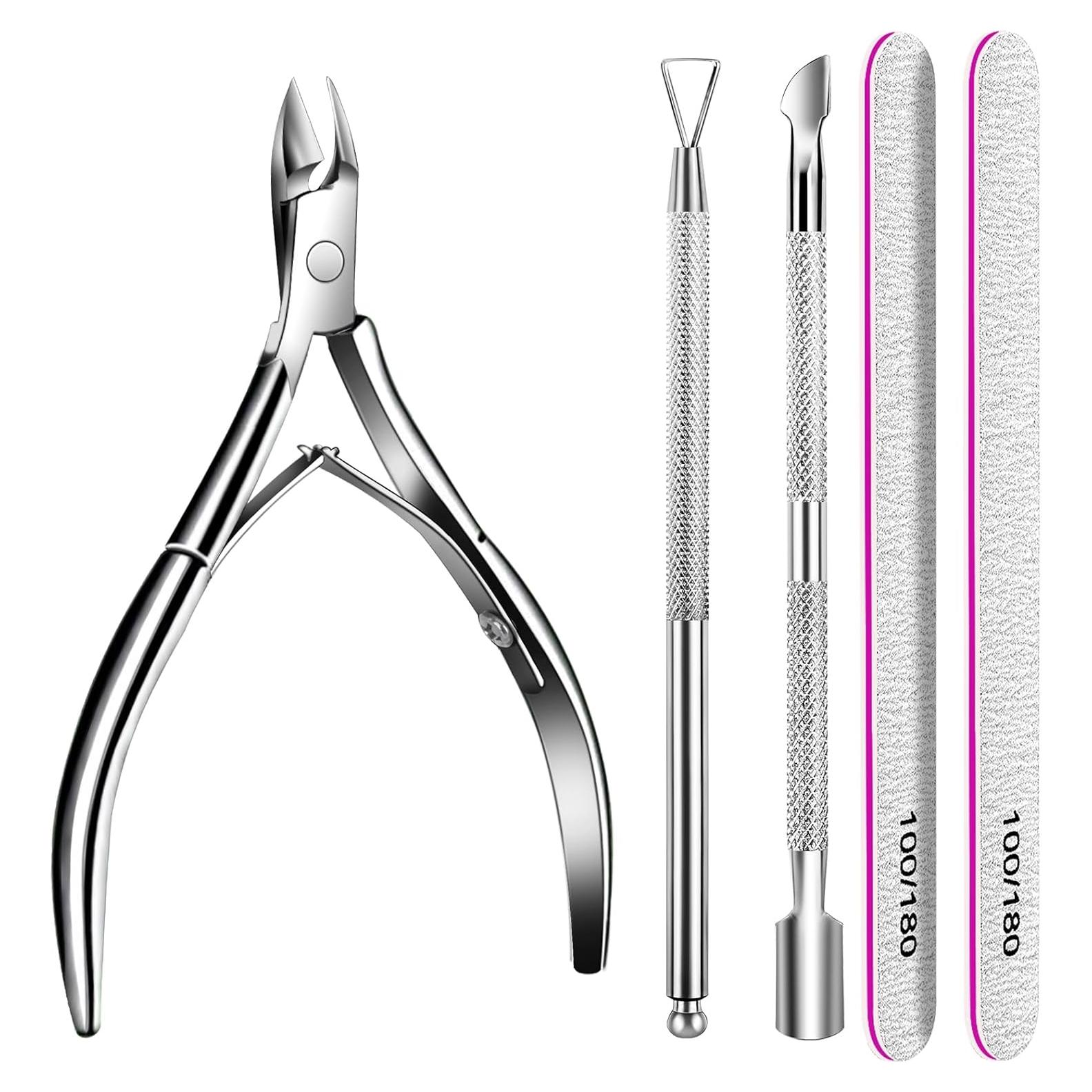 Kit de Manicura Teenitor 5 en 1 - Recortador y Empujador de Cutículas