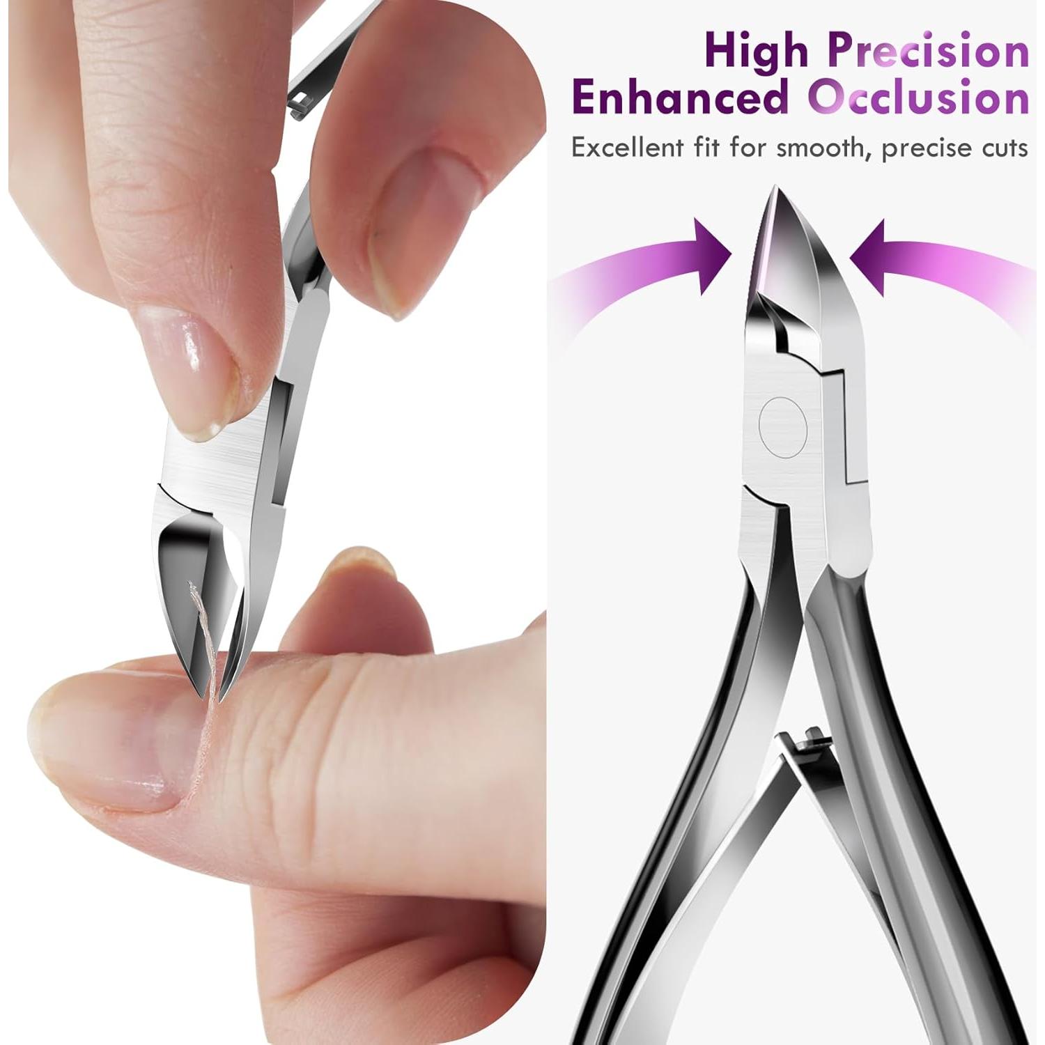 Kit Cortador de Cutículas Nadadora con Estuche de Cuero