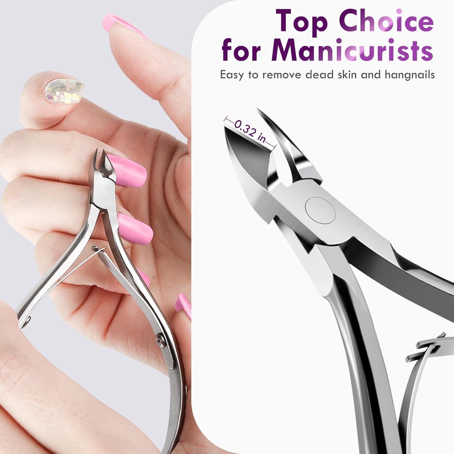 Kit Cortador de Cutículas Nadadora con Estuche de Cuero