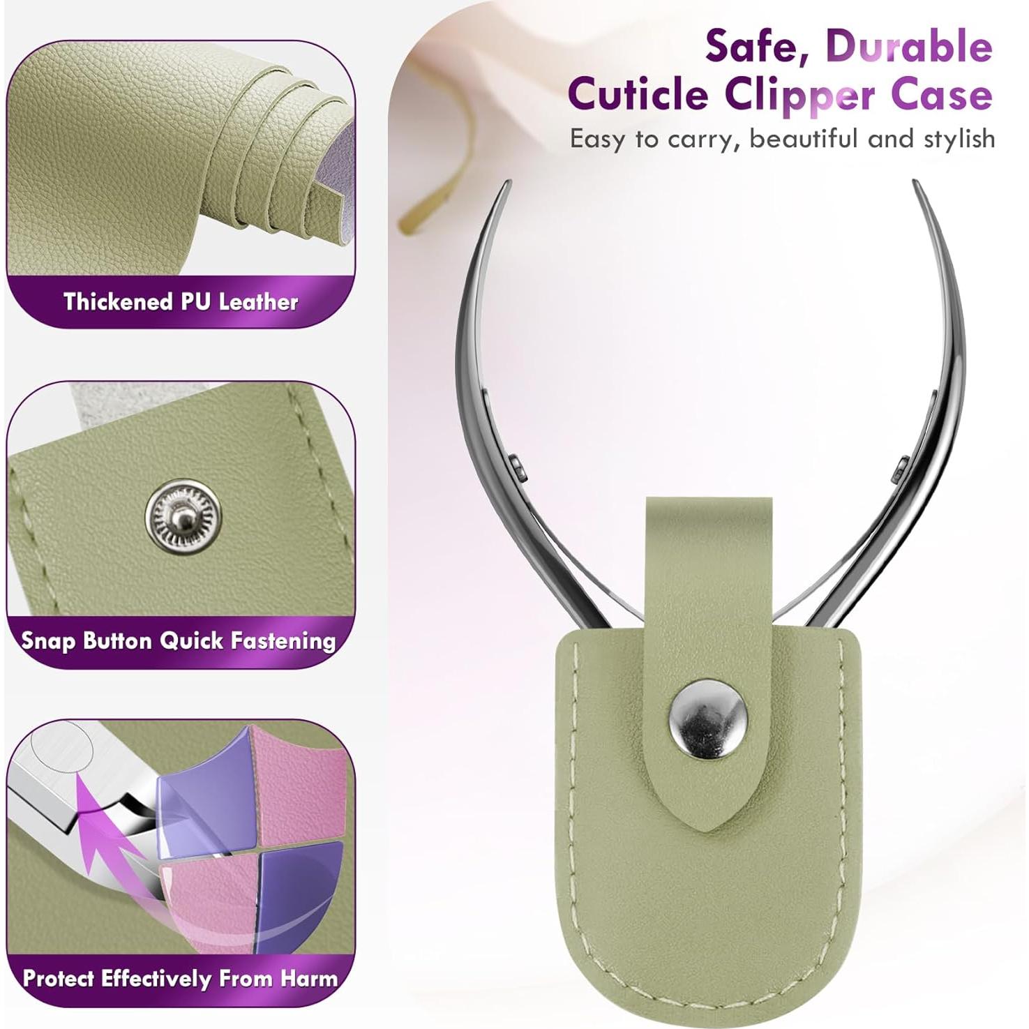 Kit Cortador de Cutículas Nadadora con Estuche de Cuero