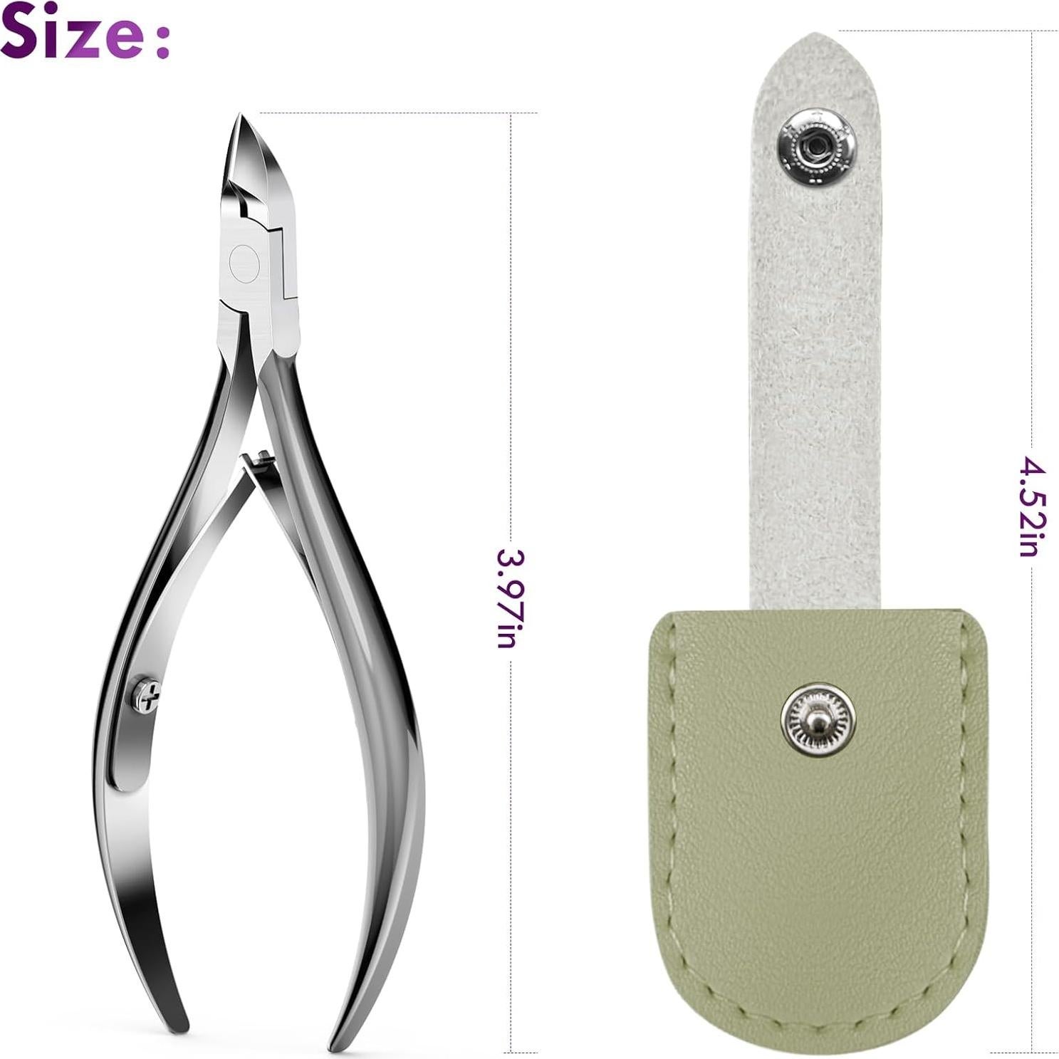 Kit Cortador de Cutículas Nadadora con Estuche de Cuero