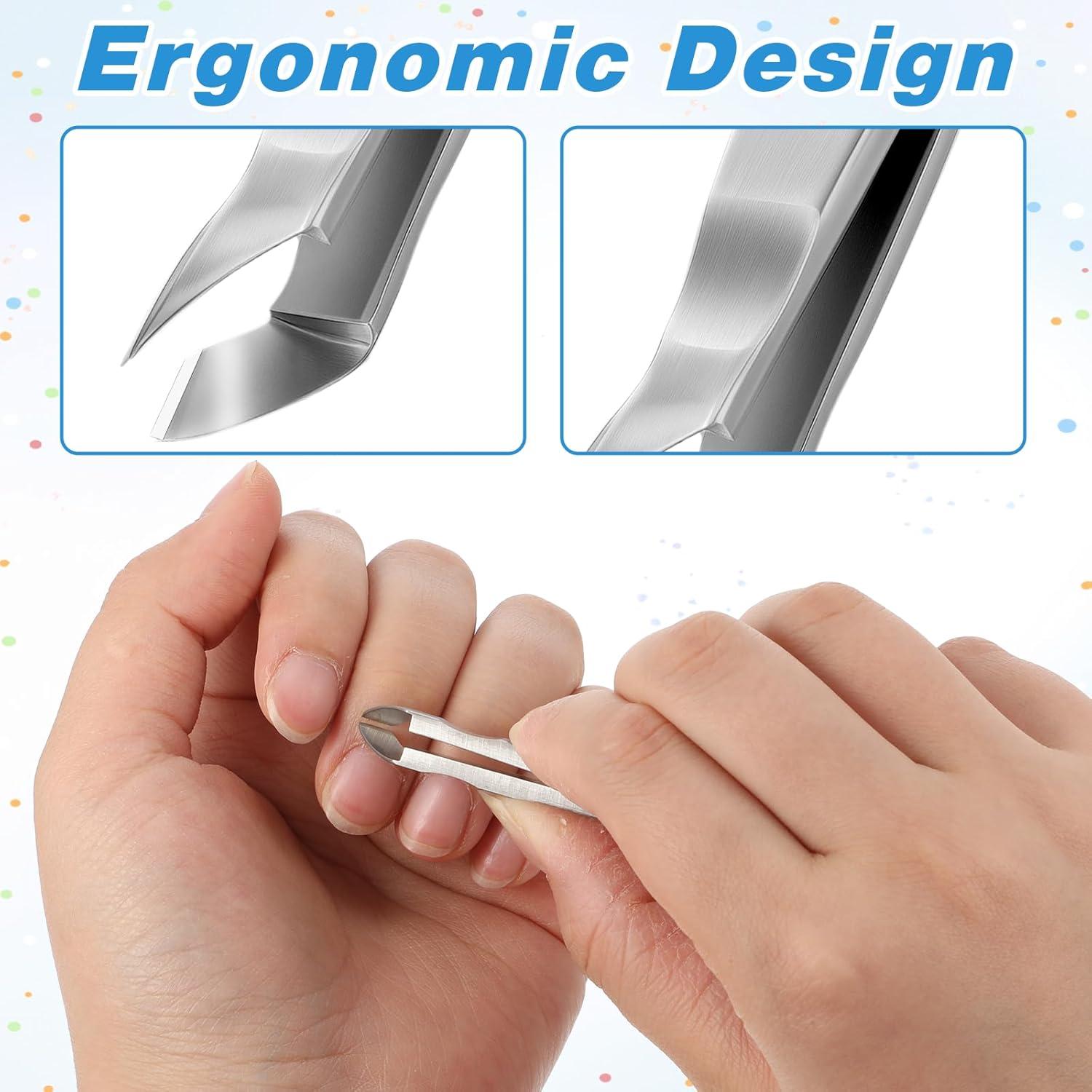 Cortador de Cutículas Profesional FdcZeyxior 2 Pcs Acero Inoxidable