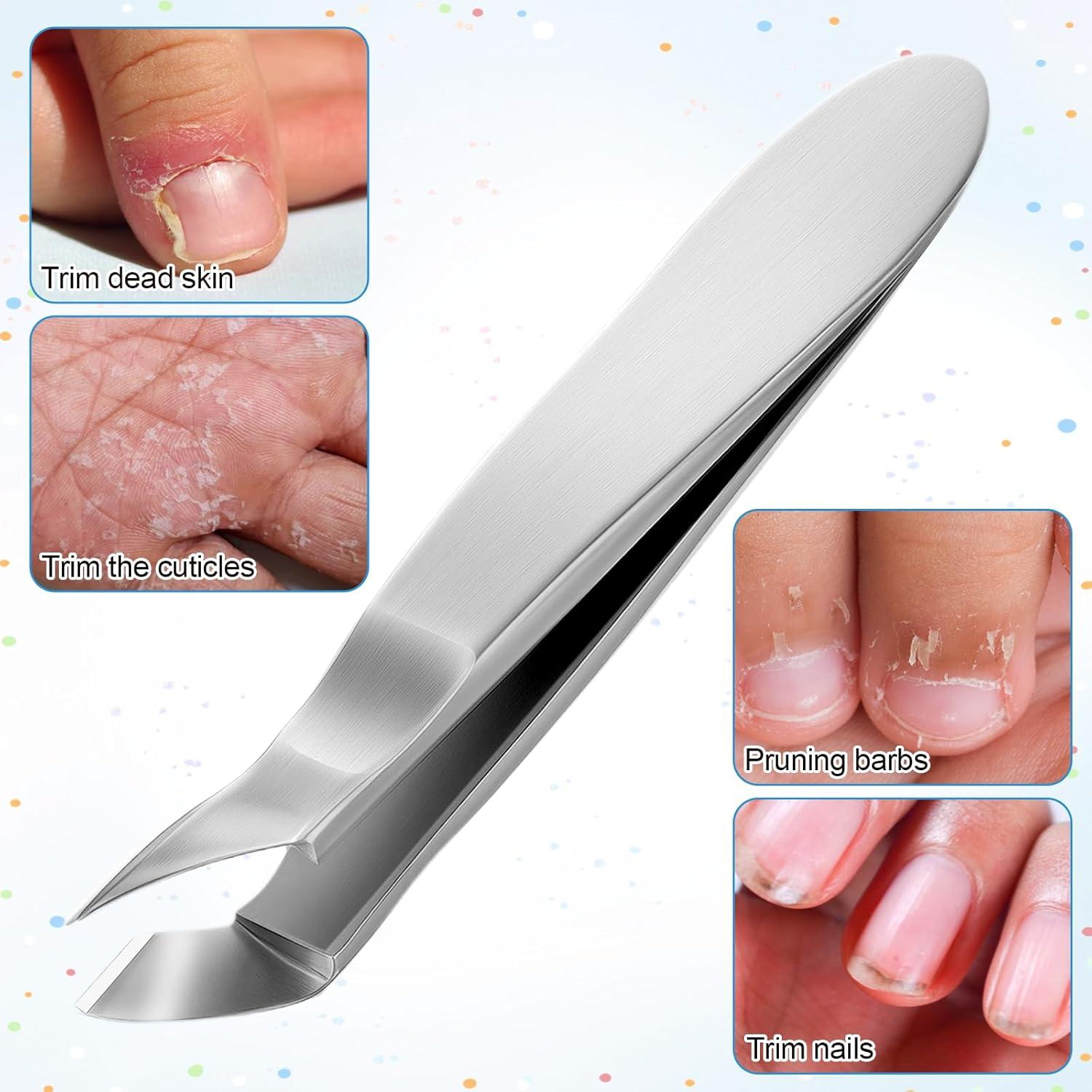 Cortador de Cutículas Profesional FdcZeyxior 2 Pcs Acero Inoxidable