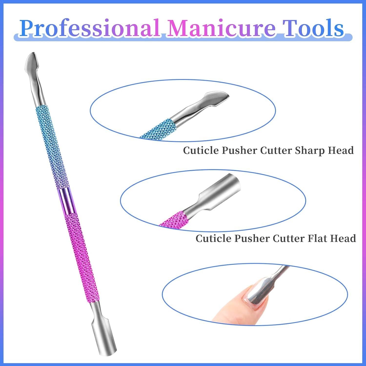 Kit Cortador de Cutículas BQAN con Empujador y Lima - Azul
