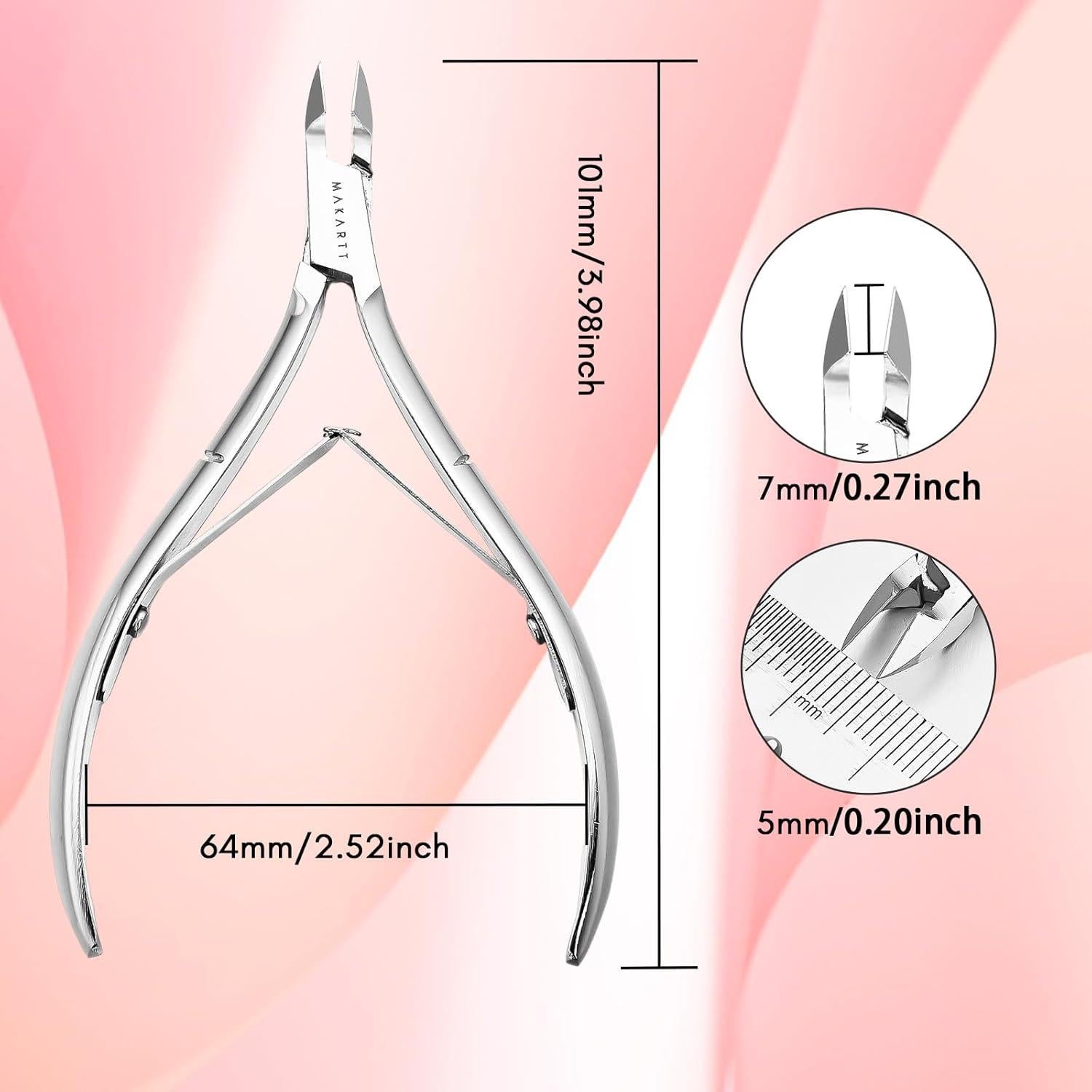 Cortador de Cutículas Makartt de Acero Inoxidable 10.67 cm