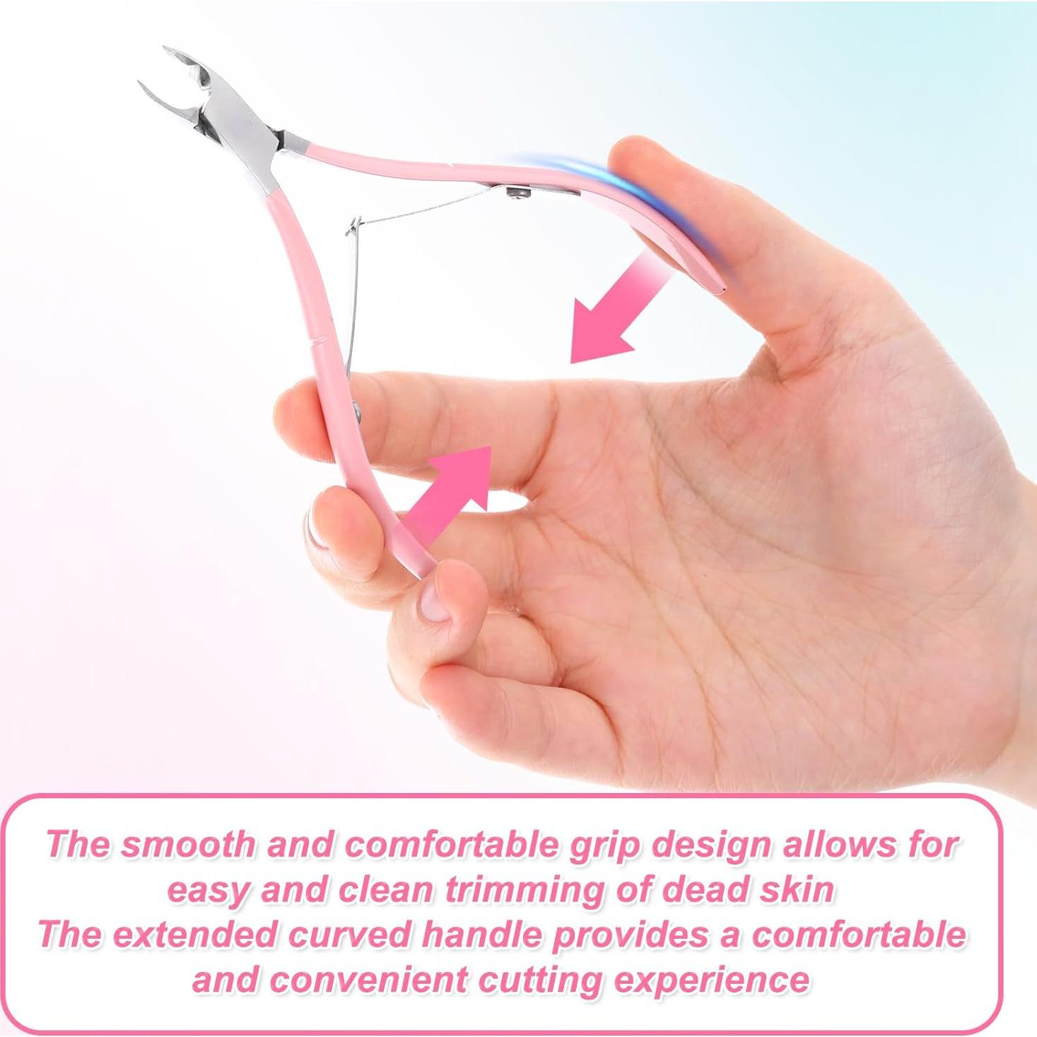 Recortador de Cutículas Alrhso Acero Inoxidable Rosa 10.5cm