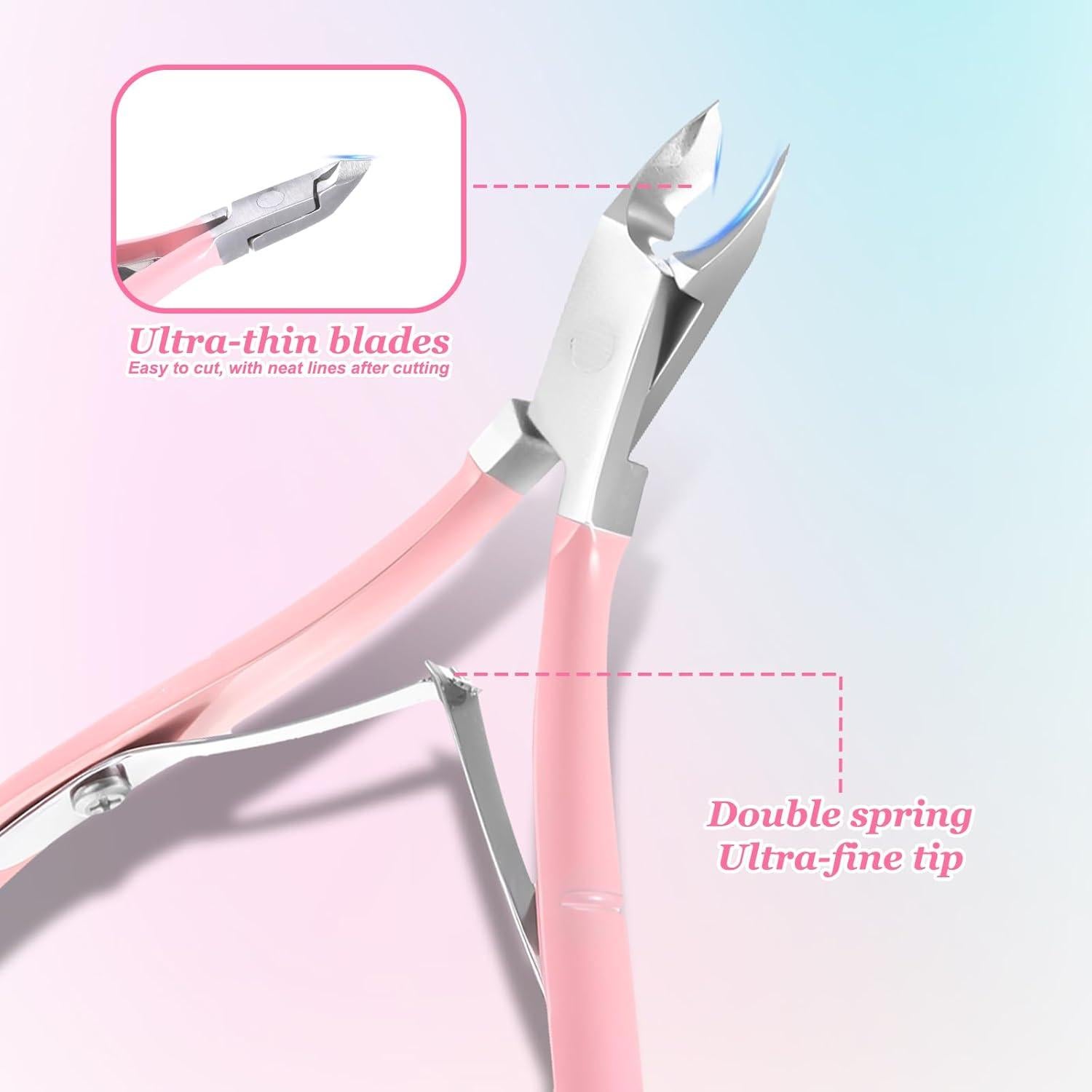 Recortador de Cutículas Alrhso Acero Inoxidable Rosa 10.5cm