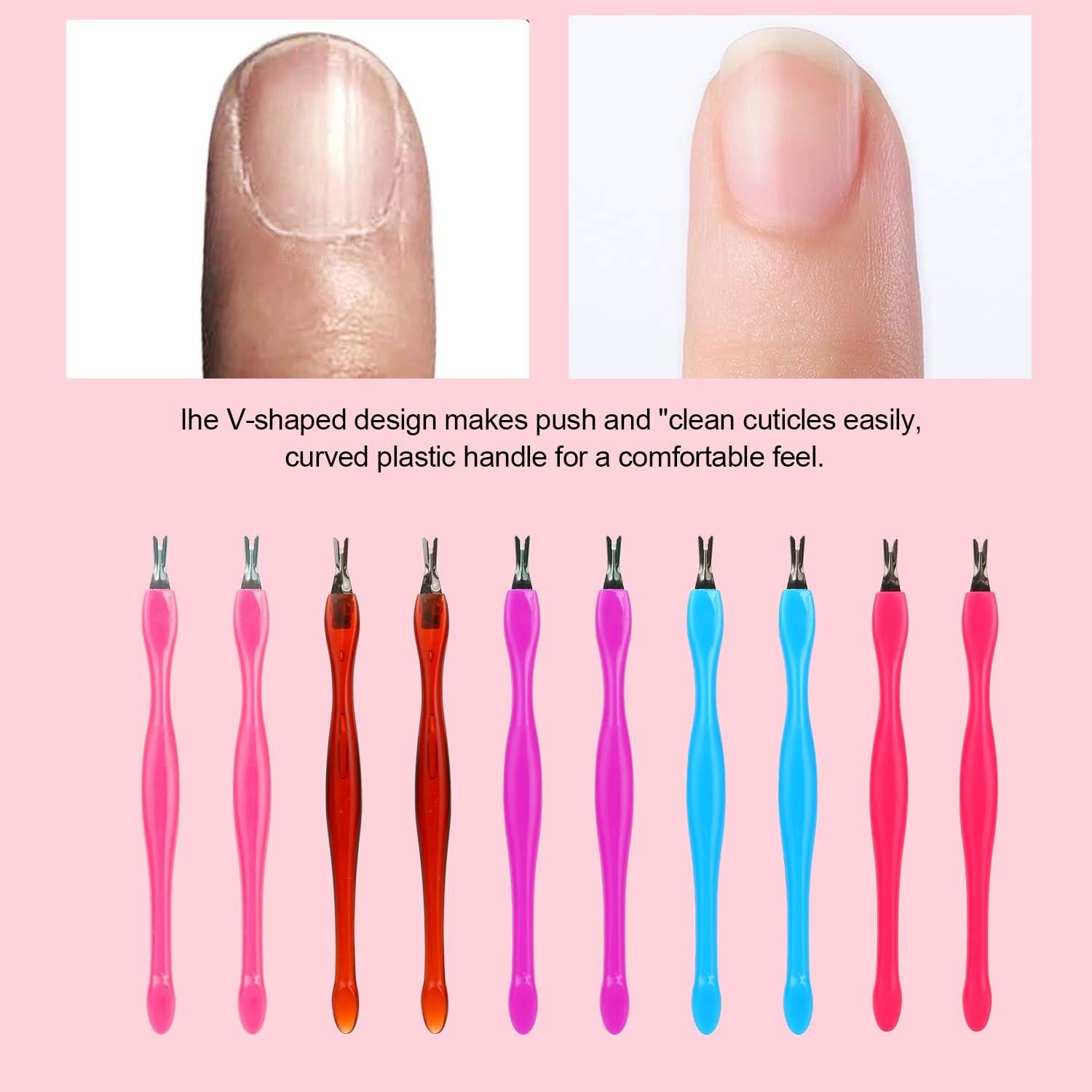 Empujador de Cutículas Profesional 10 Pcs - Herramienta de Manicura