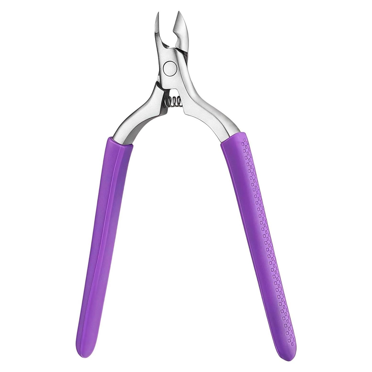 Cortaúñas de Cutícula Cmetta con Mango de Silicona Púrpura