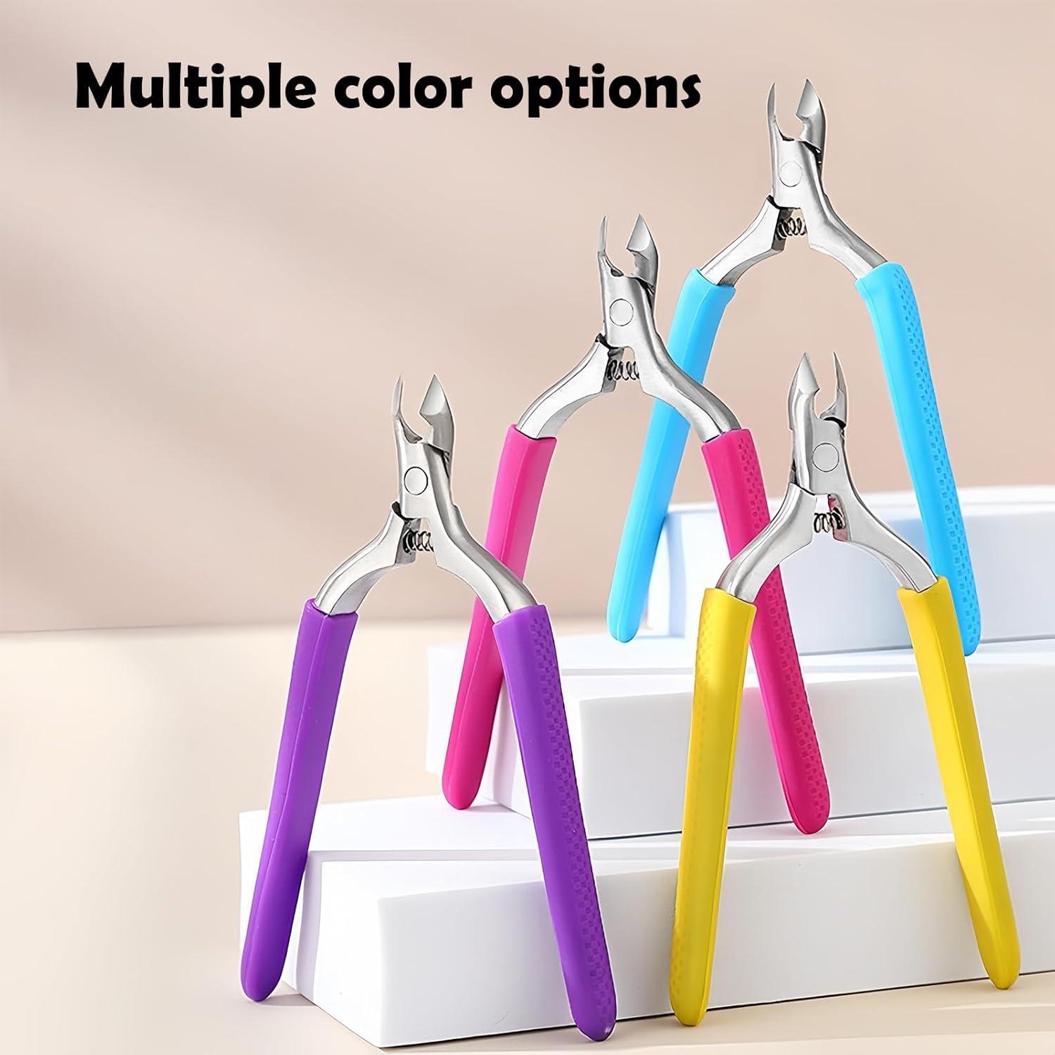 Cortaúñas de Cutícula Cmetta con Mango de Silicona Púrpura