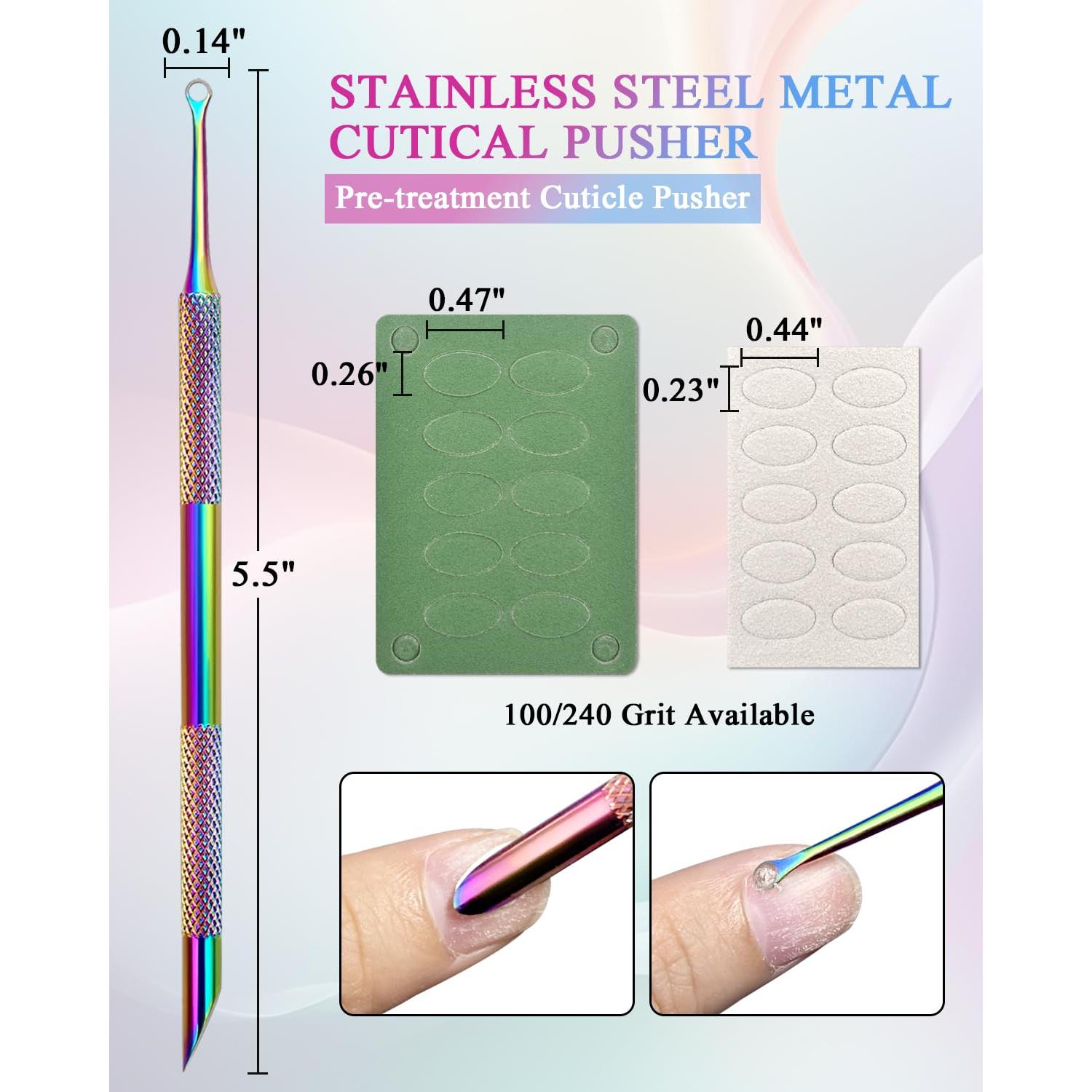 Removedor de Cutículas Doble Cara KUNSHNBEI con Lima 100#/240#