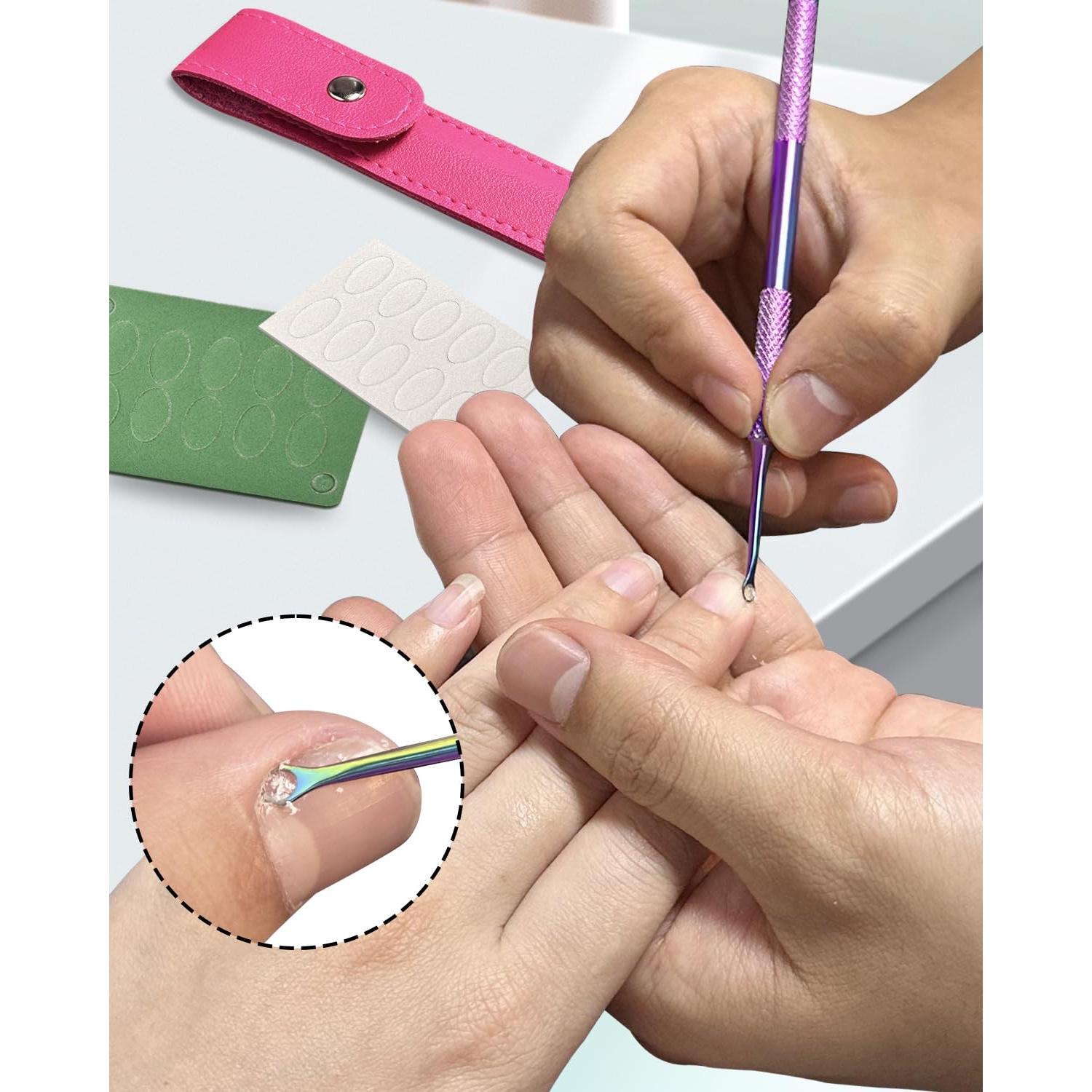 Removedor de Cutículas Doble Cara KUNSHNBEI con Lima 100#/240#