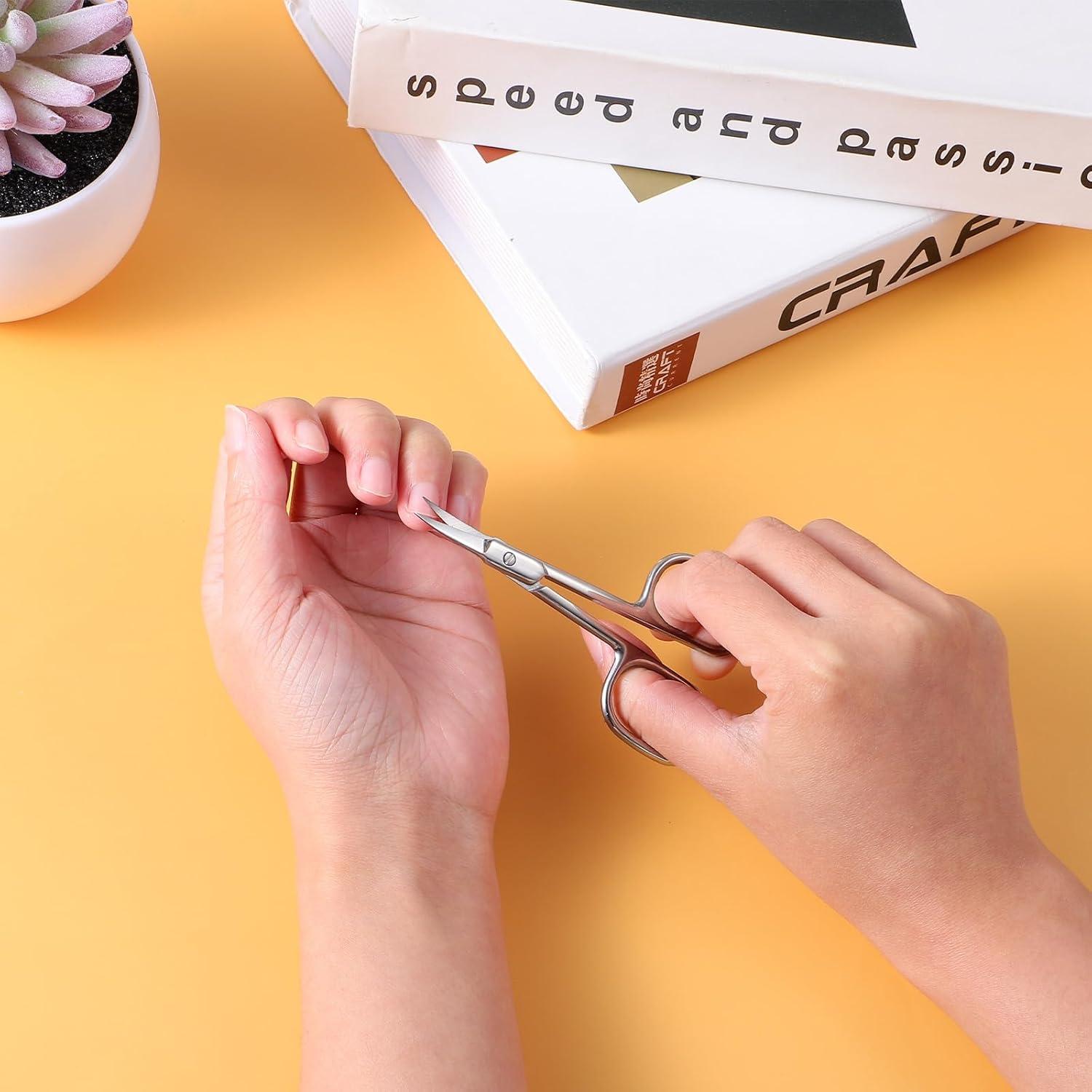 Paquete de 2 Tijeras de Cutícula Xyembu Acero Inoxidable 19.5 cm