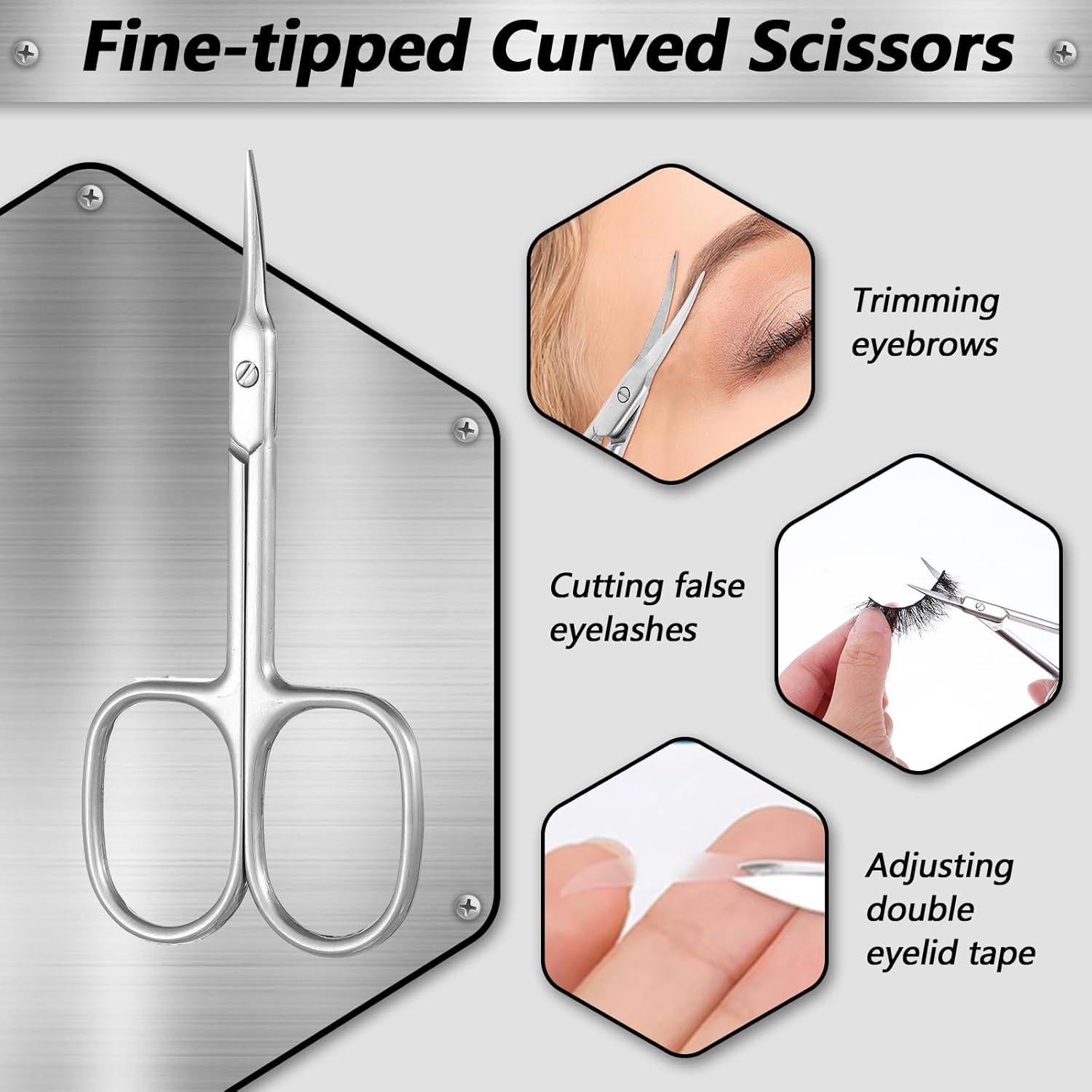 Paquete de 2 Tijeras de Cutícula Xyembu Acero Inoxidable 19.5 cm