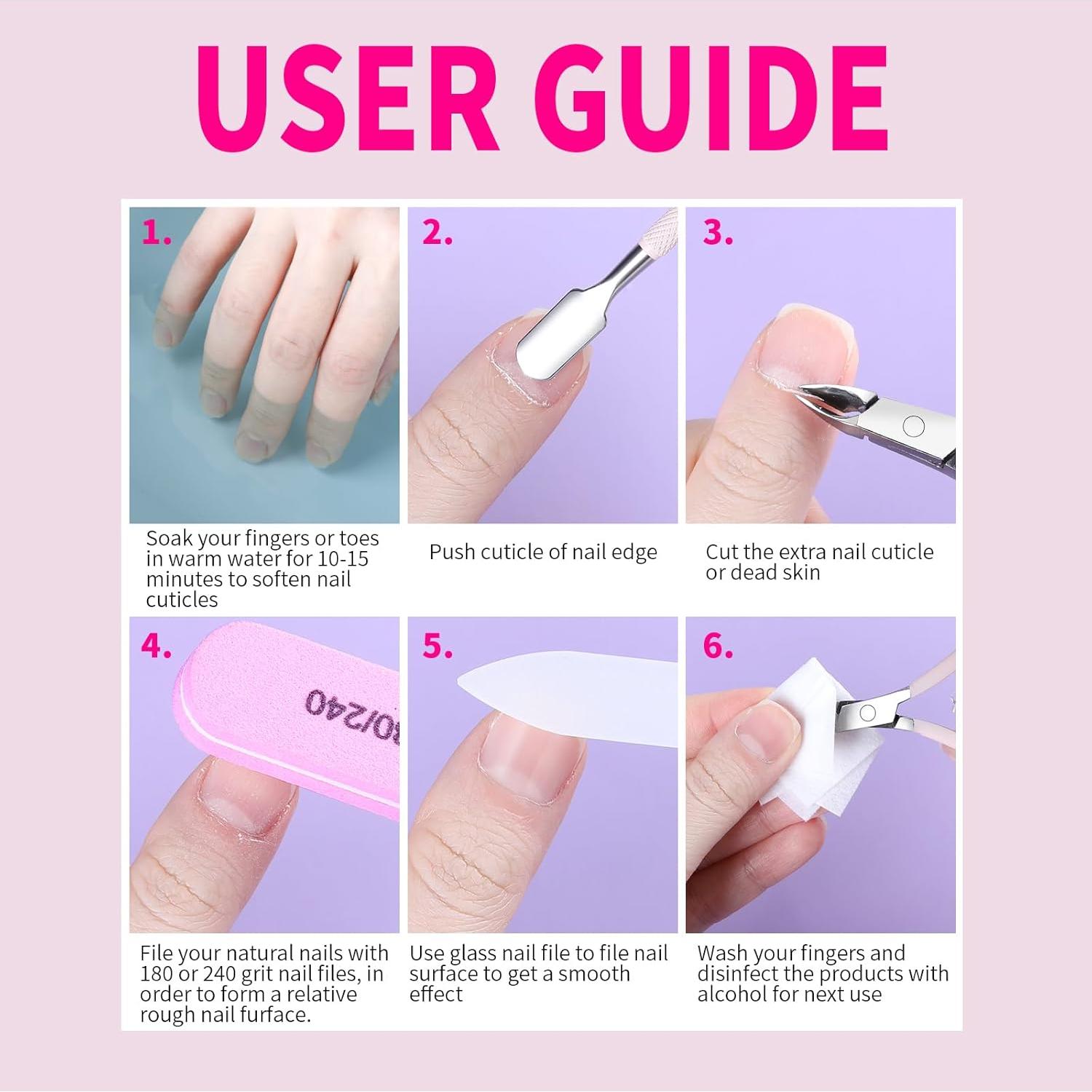 Kit de Uñas FANDAMEI con Cortador y Limas de Vidrio