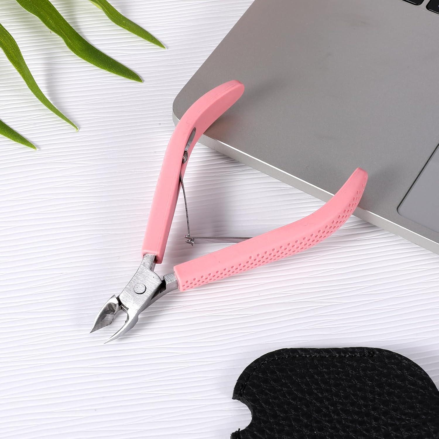 Cortador de Cutículas Profesional Psyqtsuary Acero Inoxidable Rosa