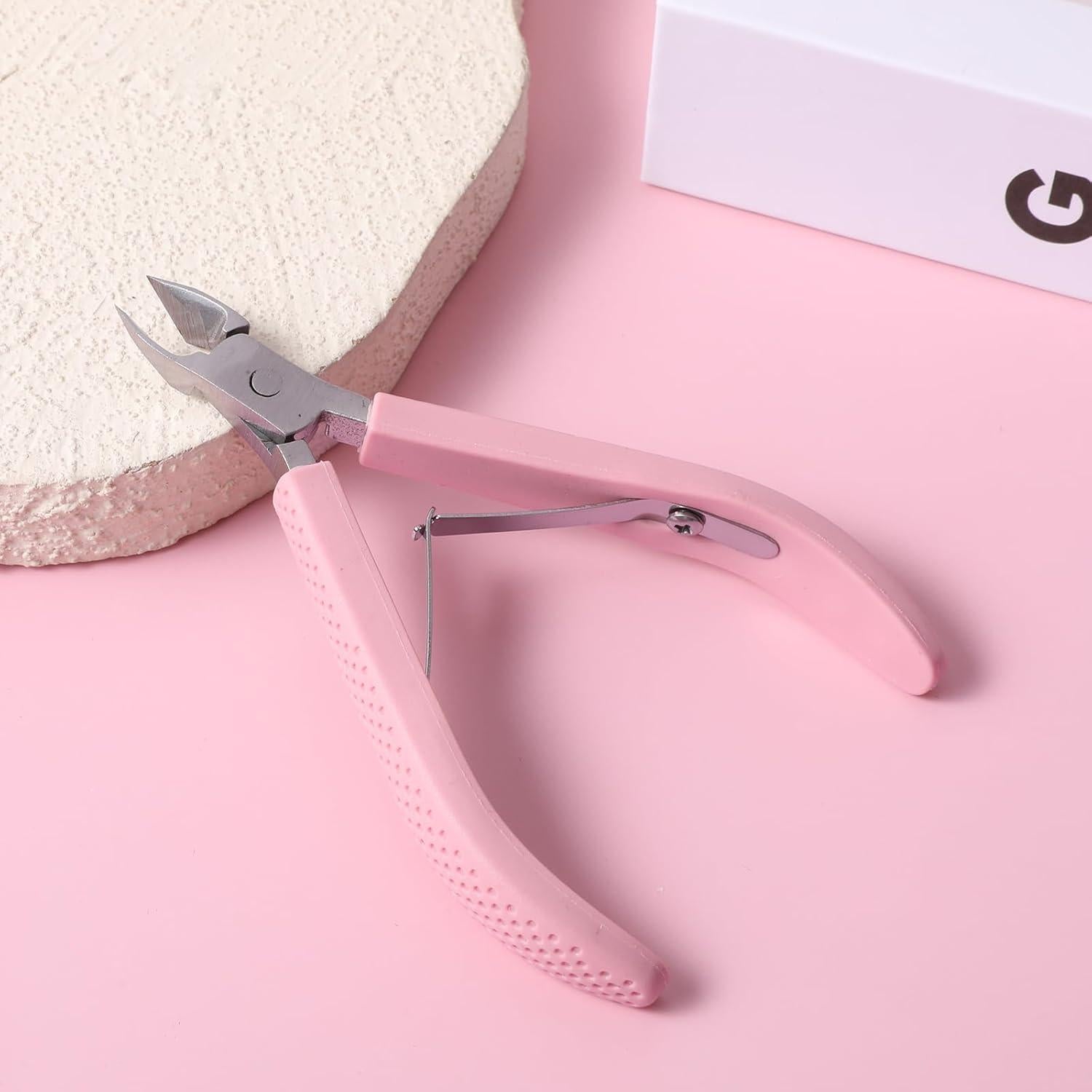 Cortador de Cutículas Profesional Psyqtsuary Acero Inoxidable Rosa