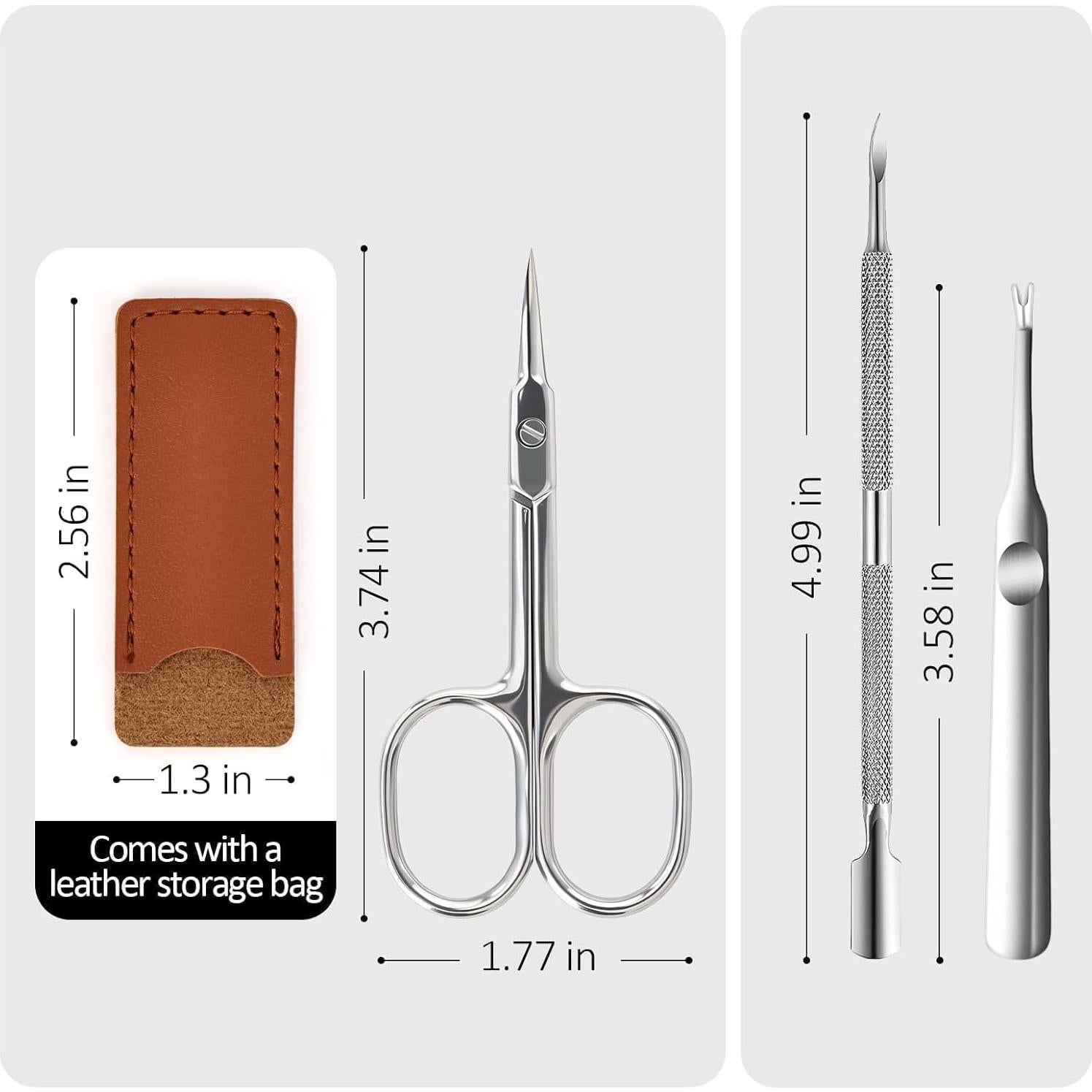 Tijeras para Cutículas y Uñas Trazzic con Empujador - Acero