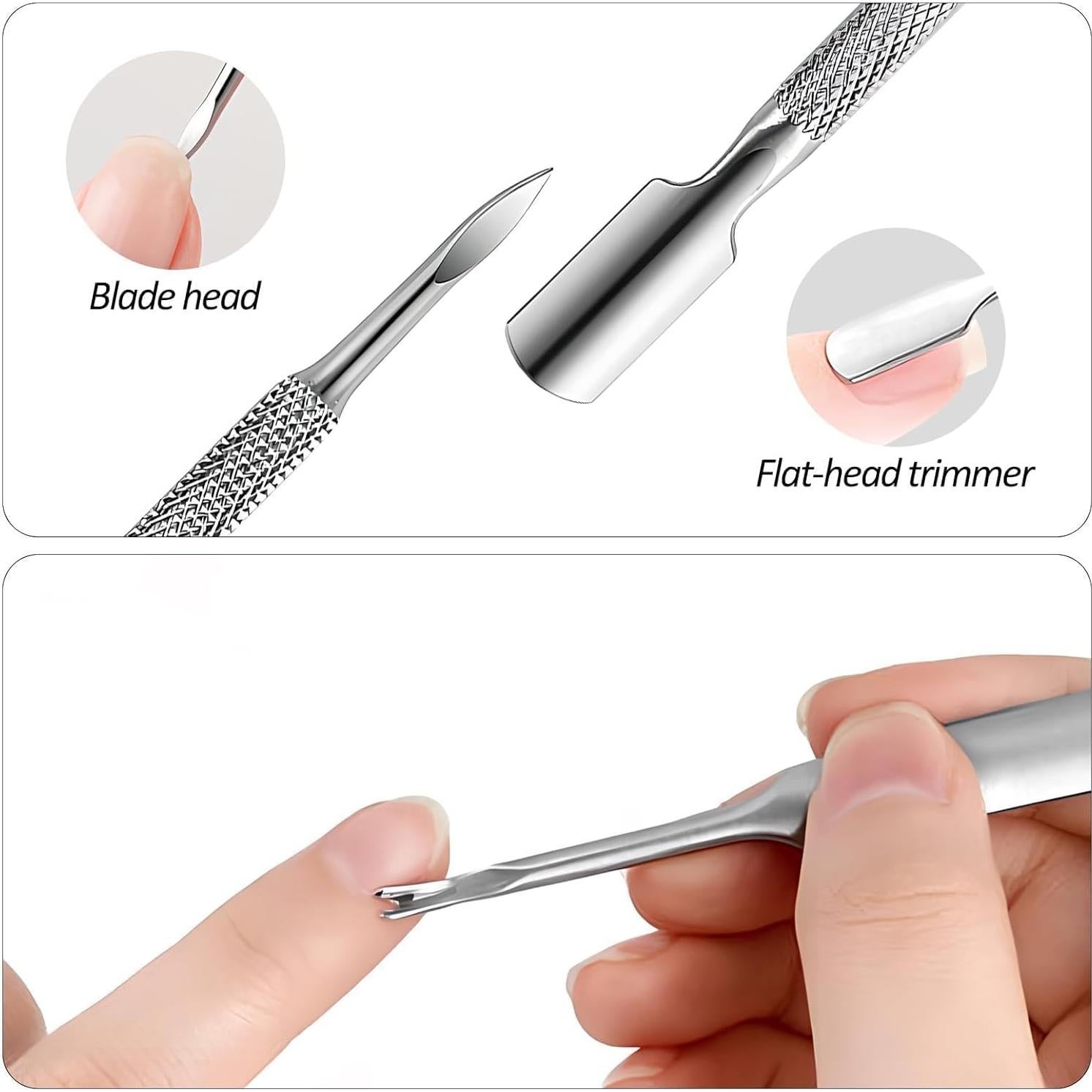 Tijeras para Cutículas y Uñas Trazzic con Empujador - Acero