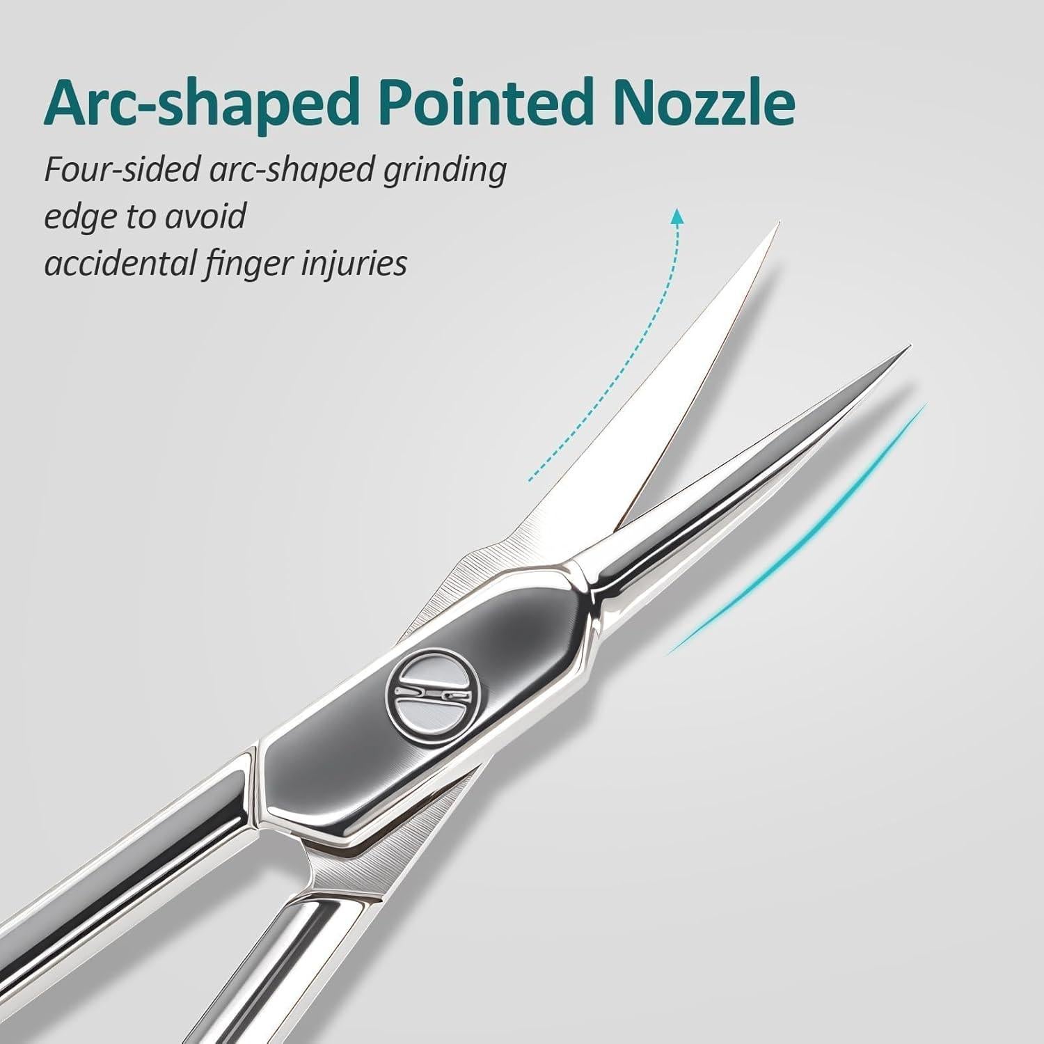 Tijeras para Cutículas y Uñas Trazzic con Empujador - Acero